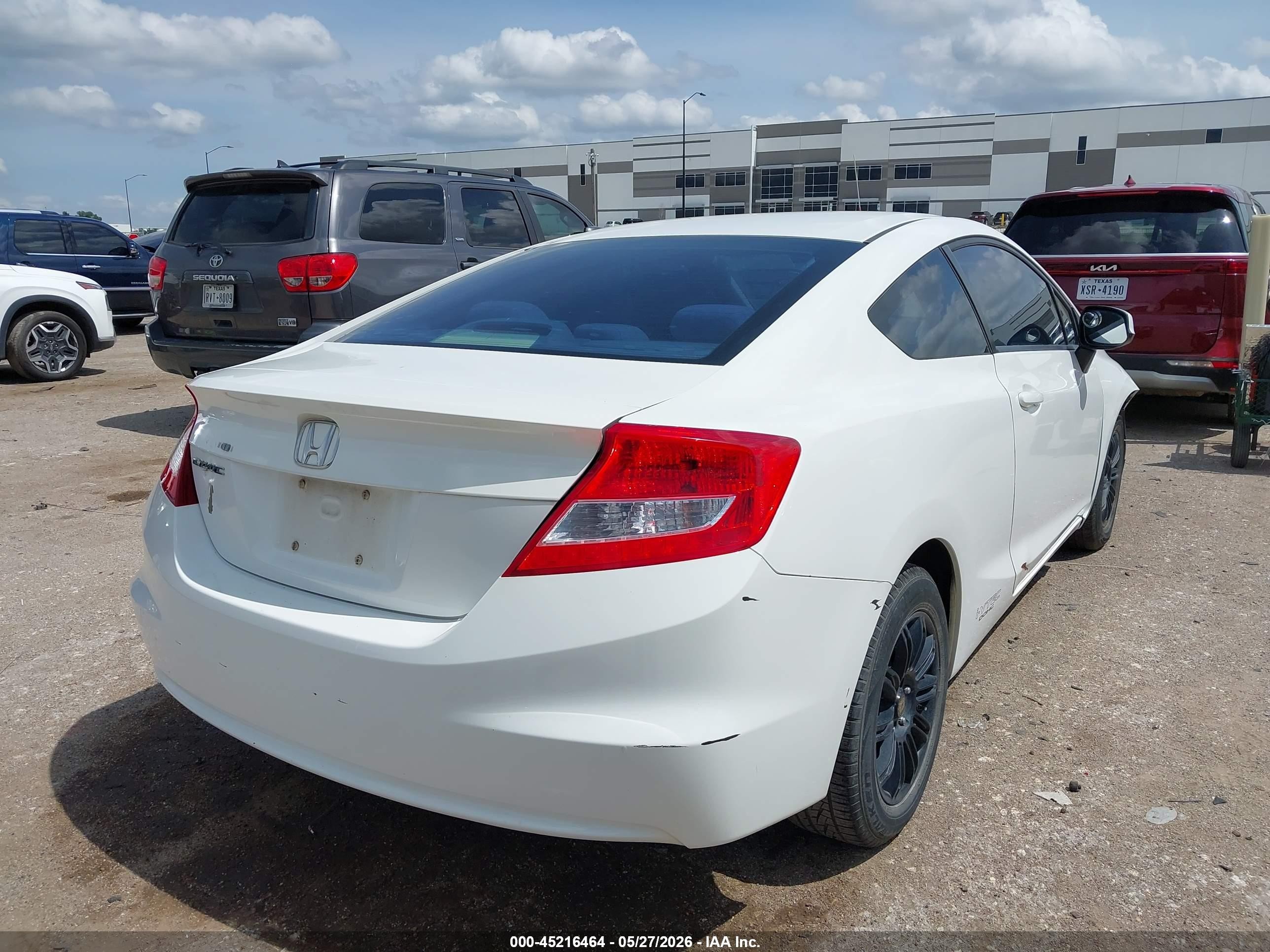 2012 Honda Civic Lx White vin: 2HGFG3B56CH524240