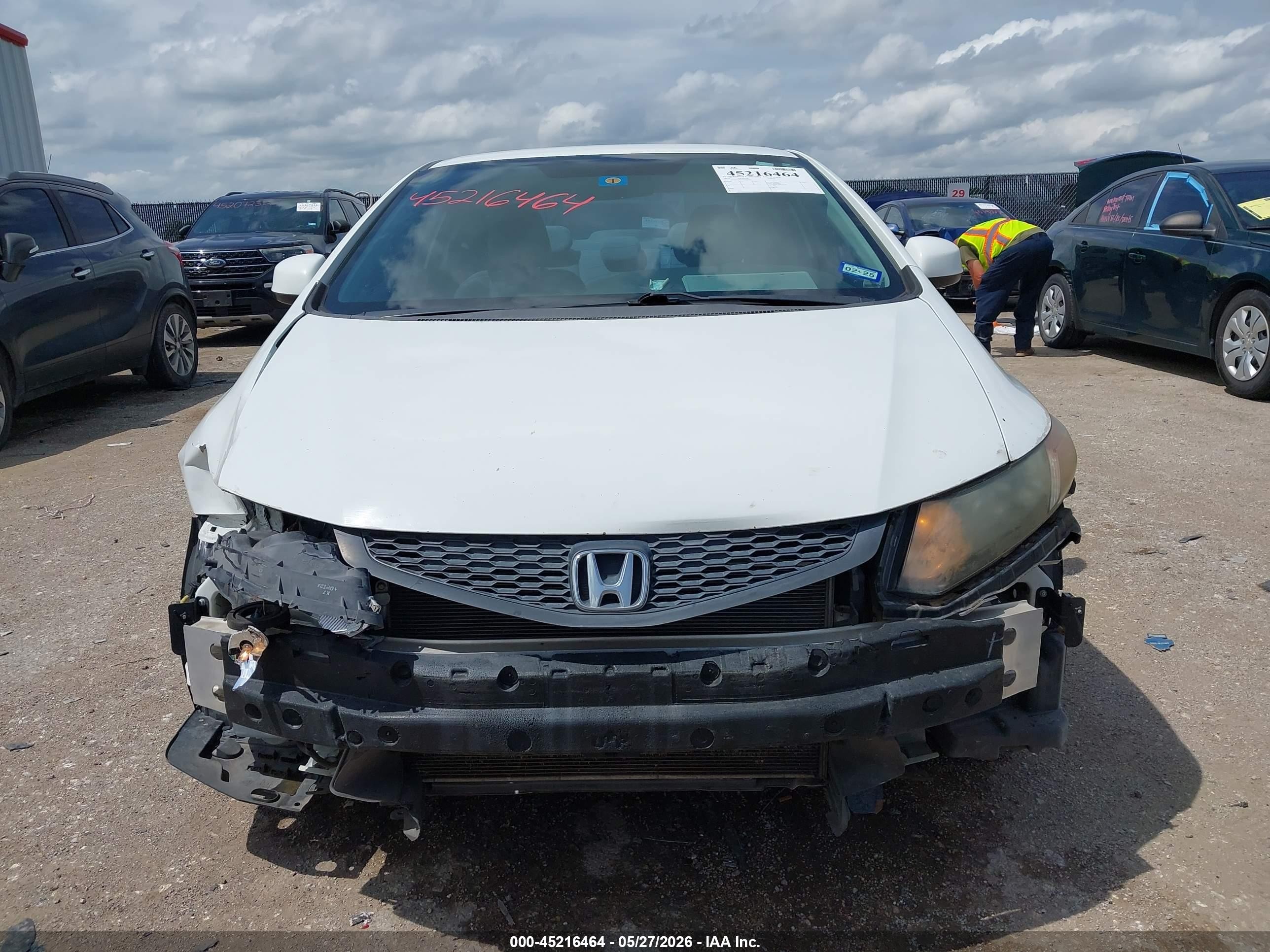 2012 Honda Civic Lx White vin: 2HGFG3B56CH524240