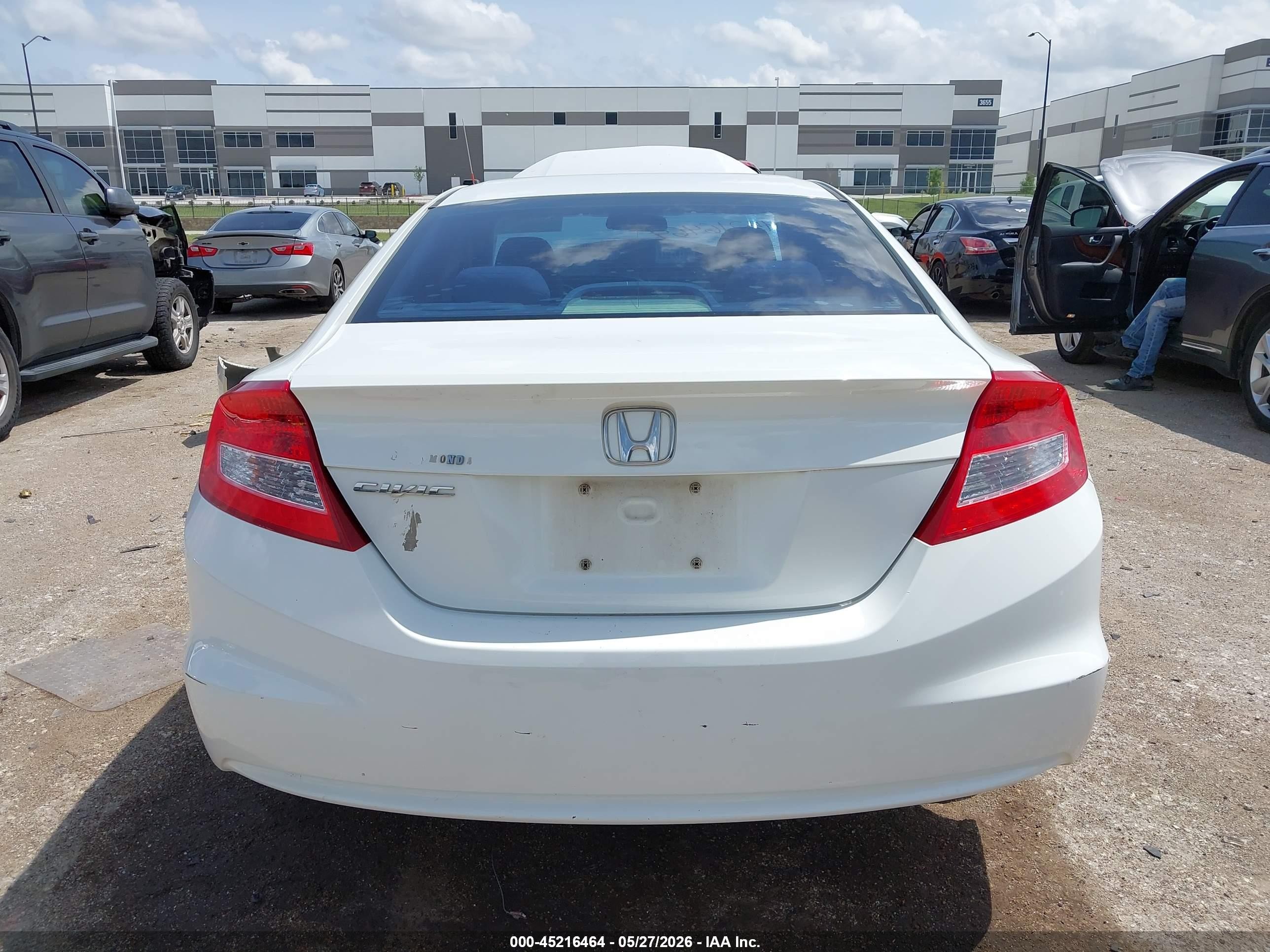 2012 Honda Civic Lx White vin: 2HGFG3B56CH524240