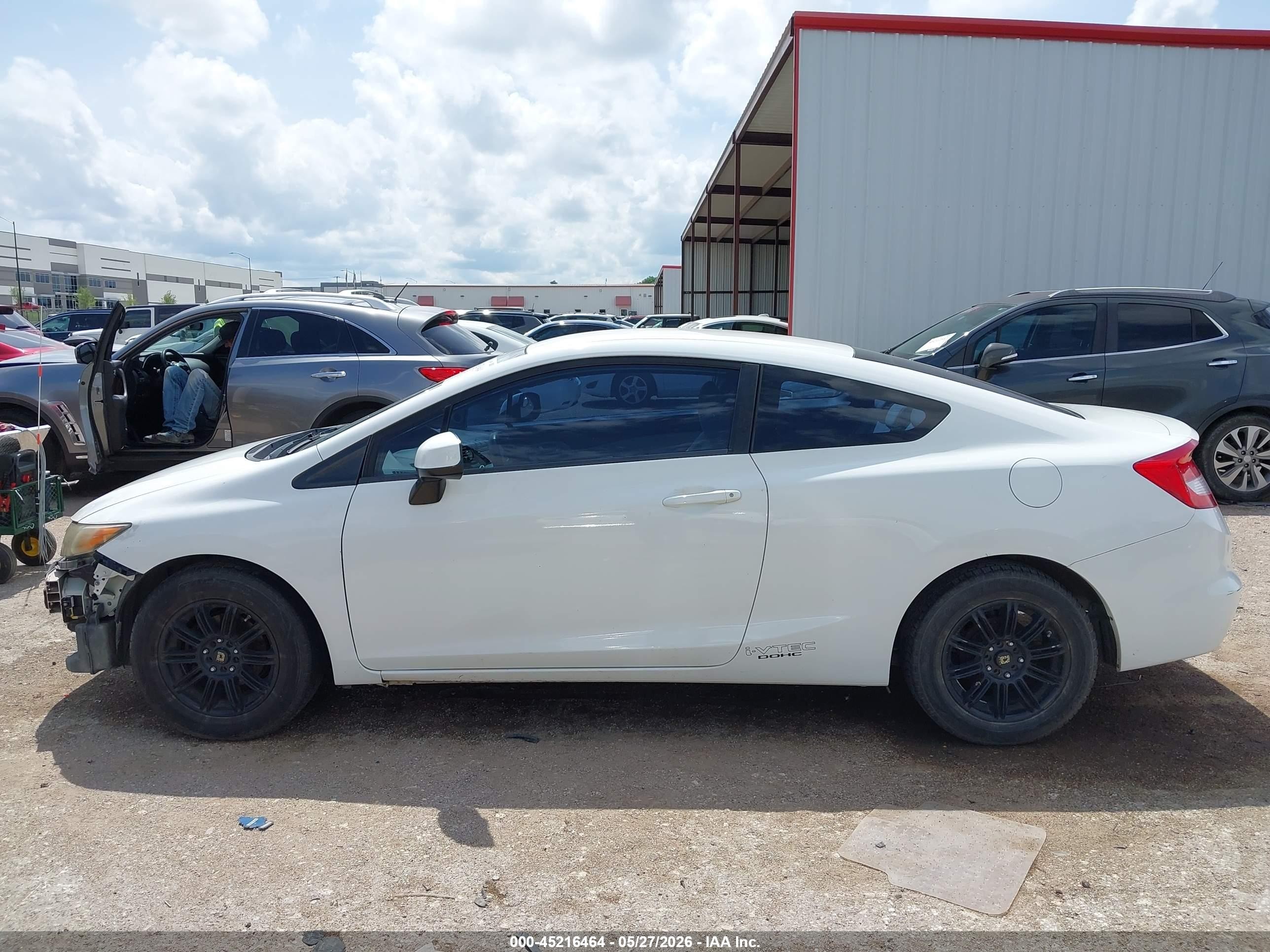 2012 Honda Civic Lx White vin: 2HGFG3B56CH524240