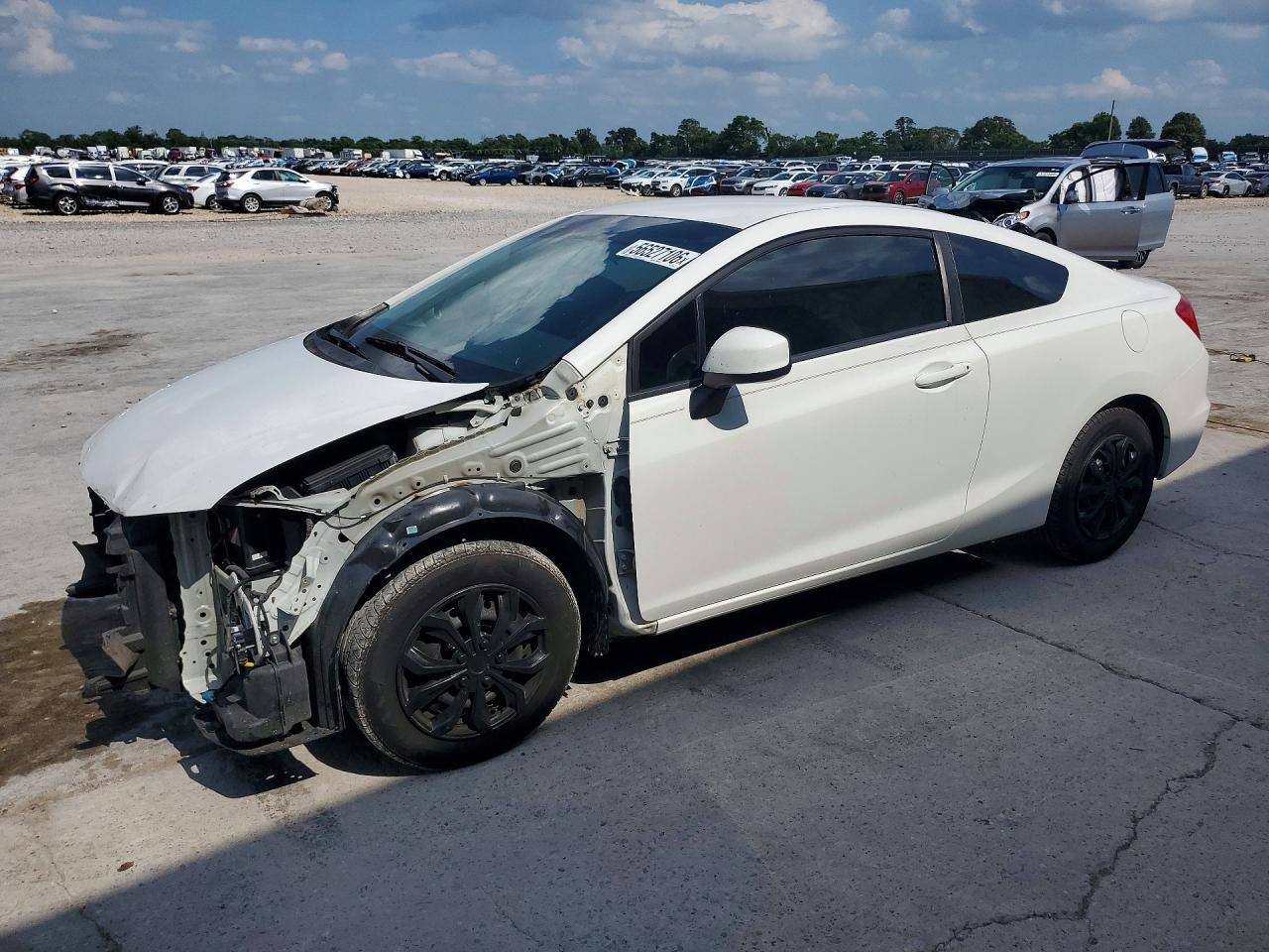 2012 Honda Civic Lx White vin: 2HGFG3B56CH525162
