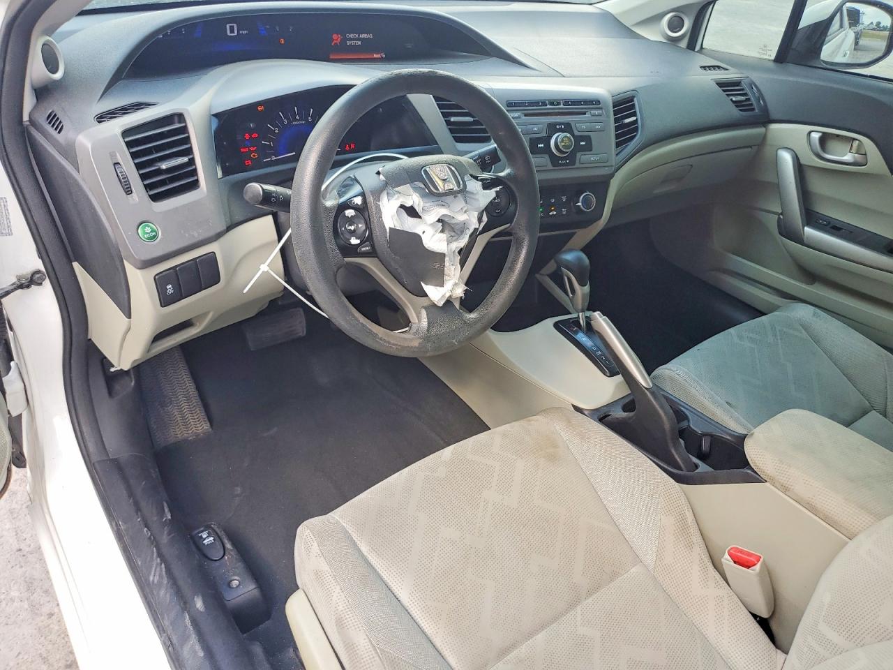 2012 Honda Civic Lx White vin: 2HGFG3B56CH525162