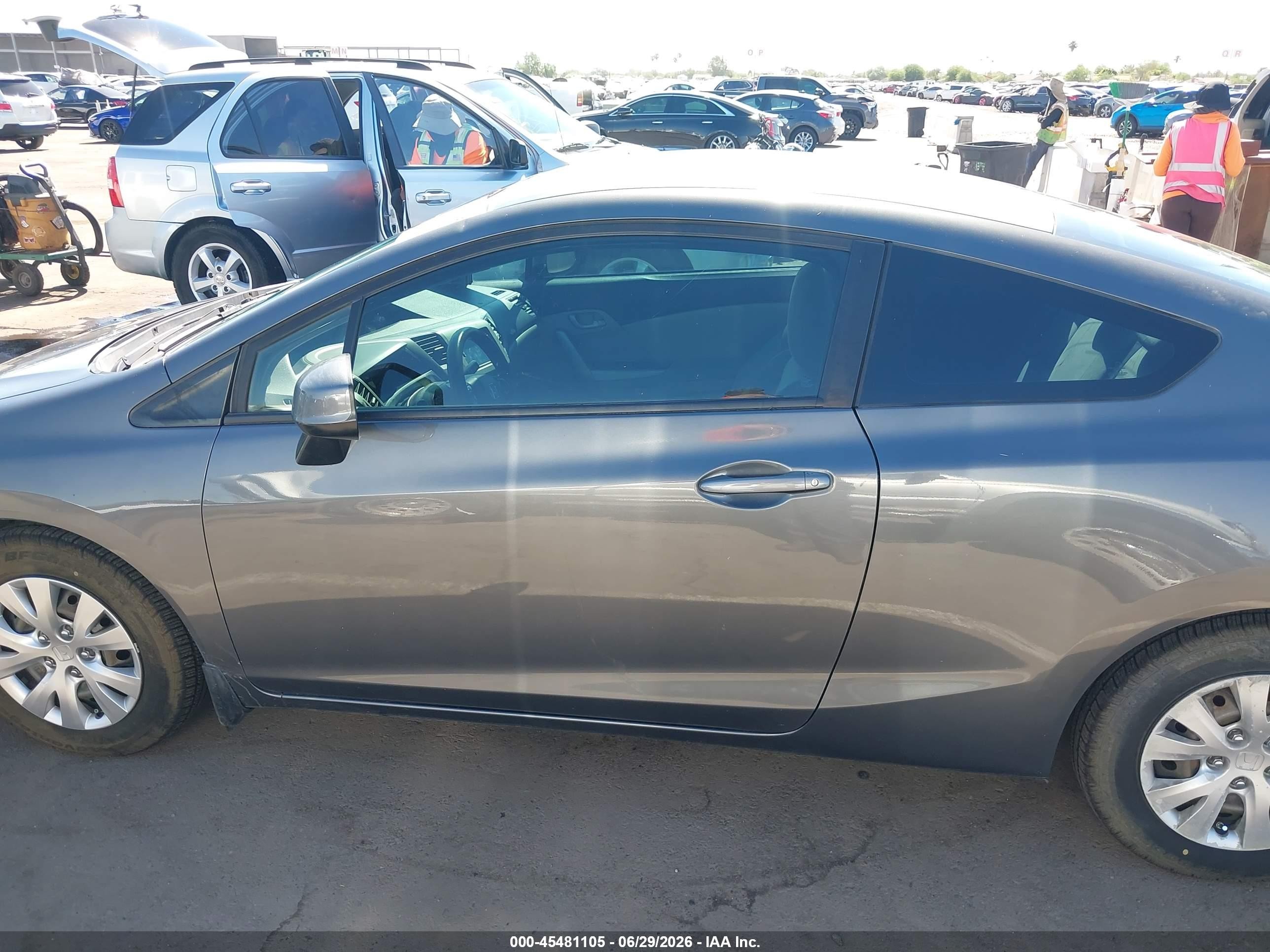 2012 Honda Civic Lx Gray vin: 2HGFG3B56CH530510