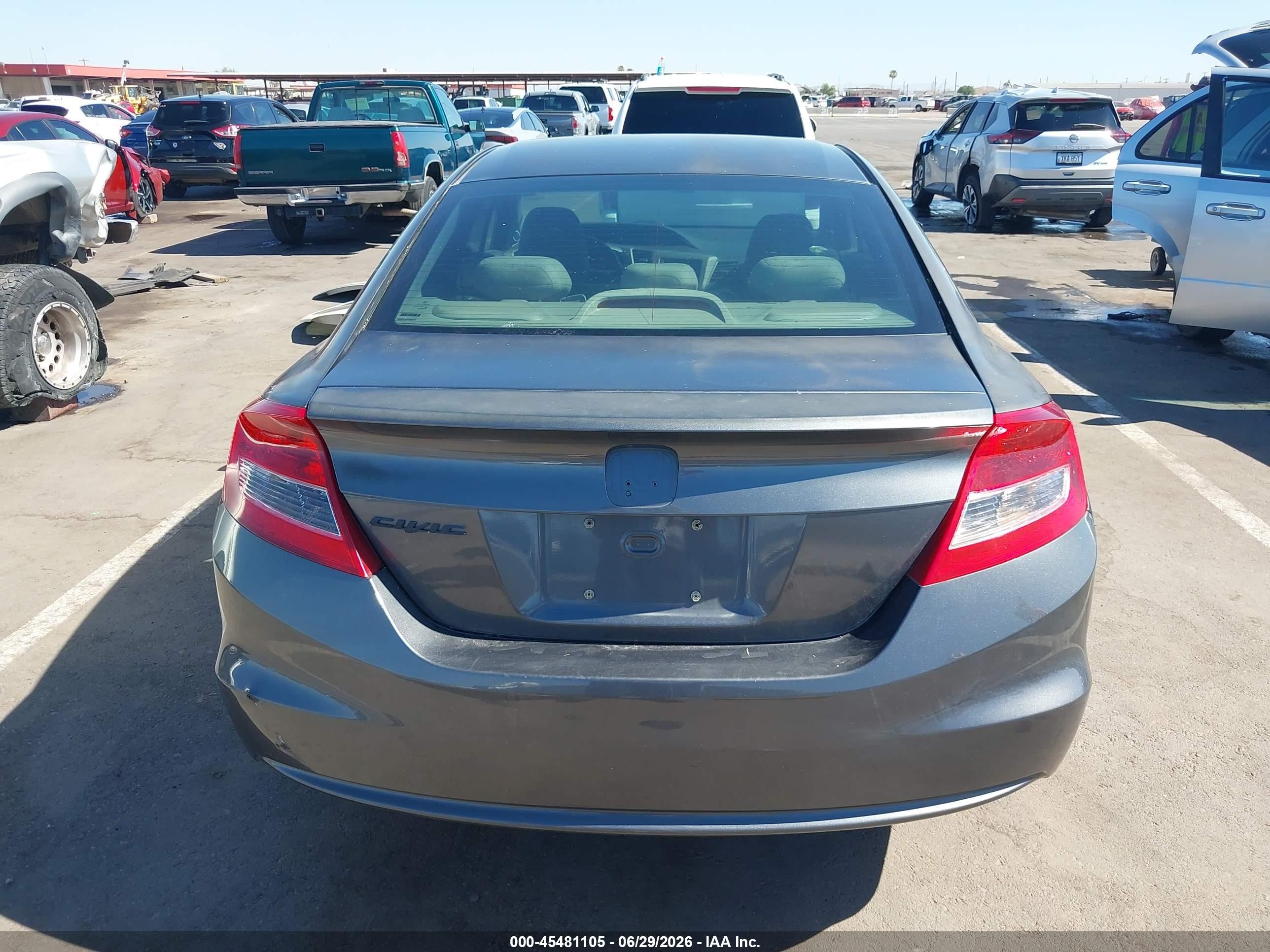 2012 Honda Civic Lx Gray vin: 2HGFG3B56CH530510