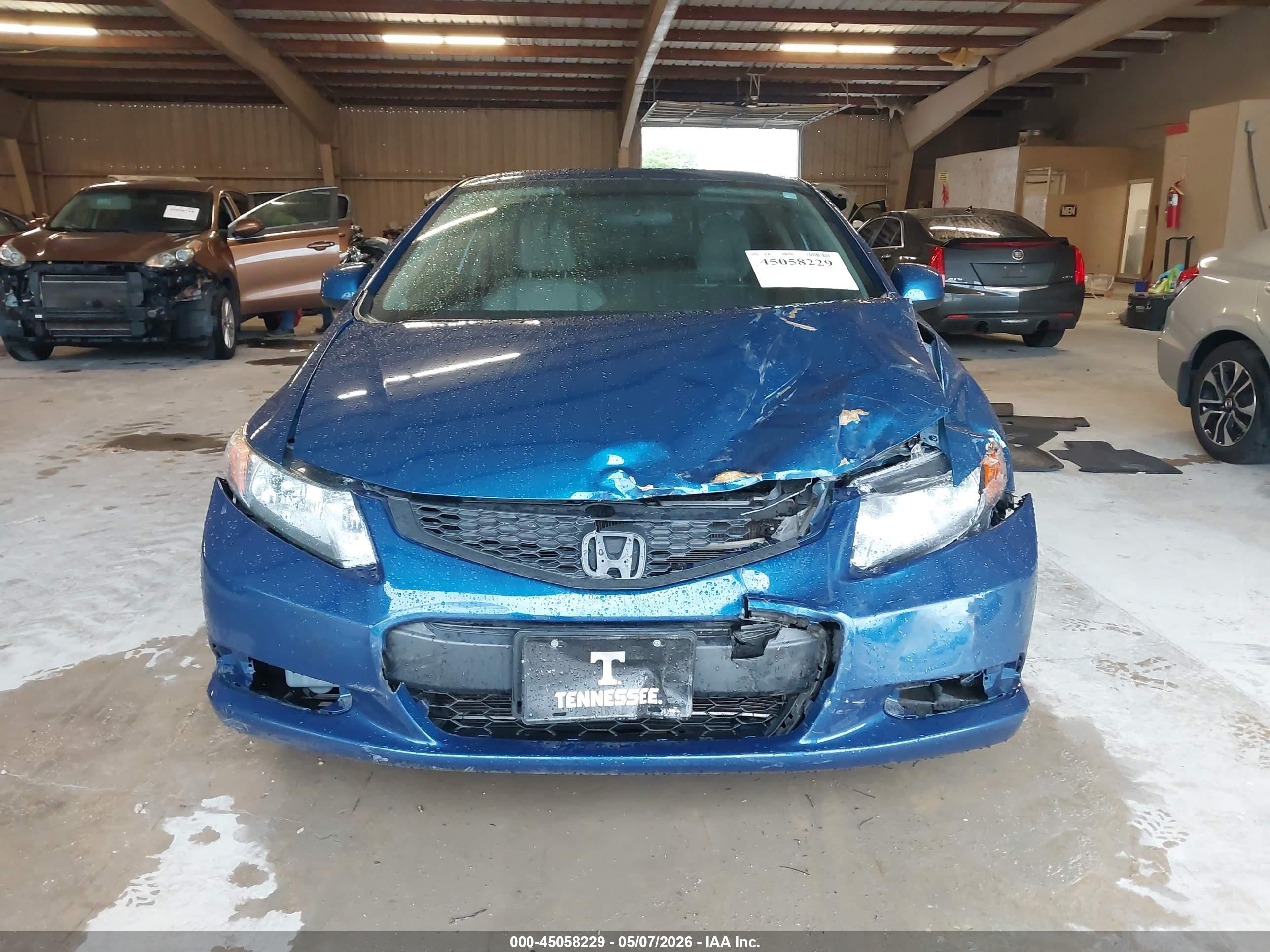 2012 Honda Civic Lx Blue vin: 2HGFG3B56CH533391