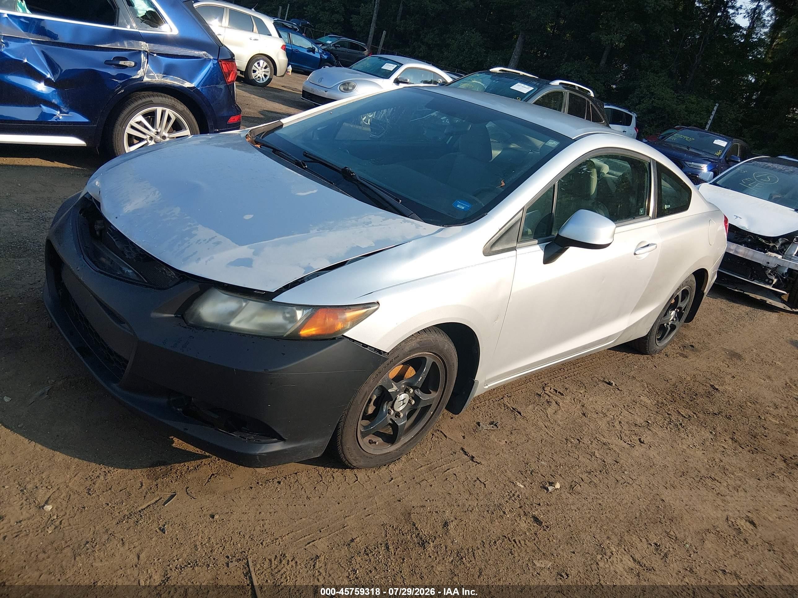 2012 Honda Civic Lx Silver vin: 2HGFG3B56CH540972