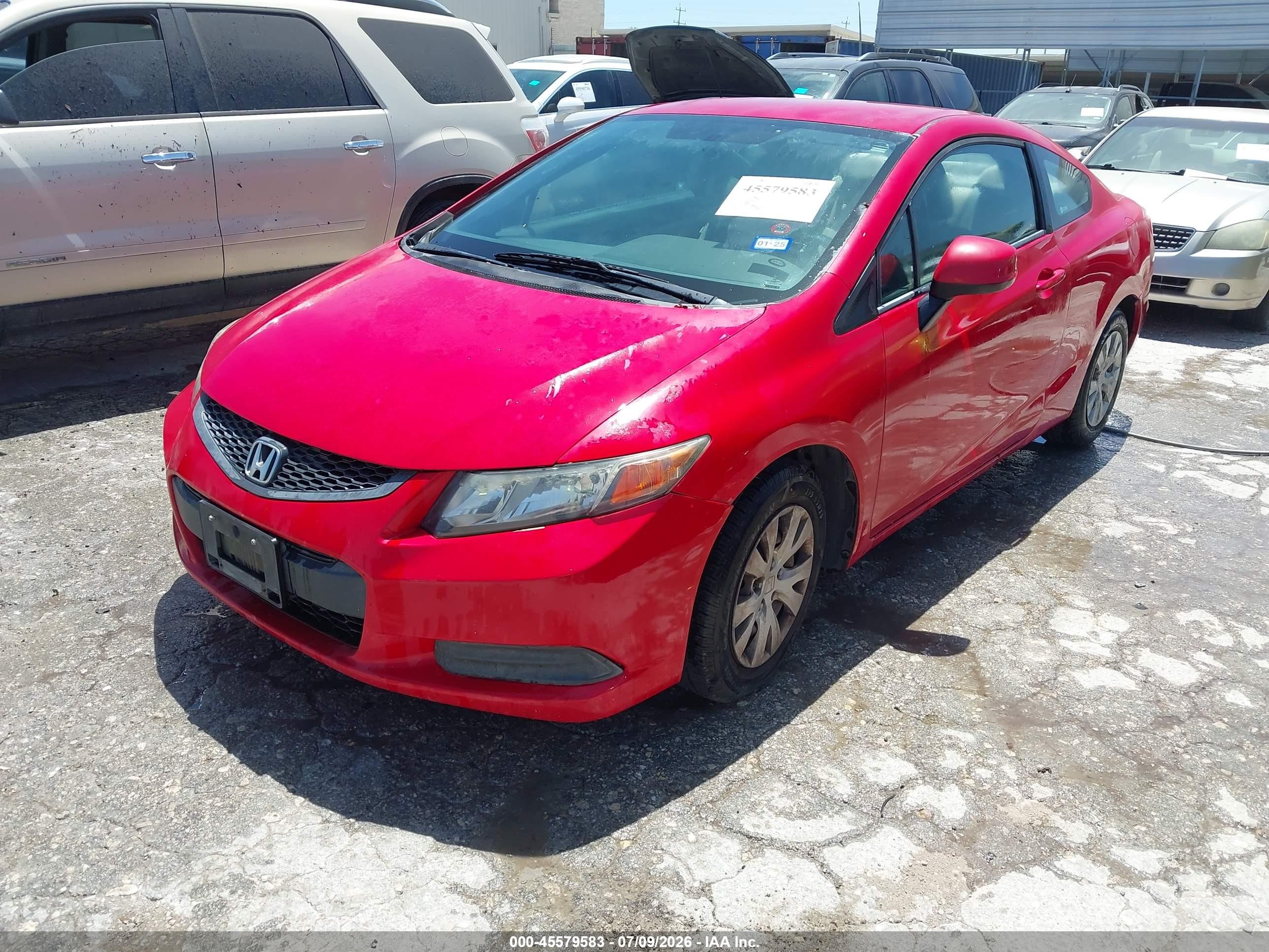 2012 Honda Civic Lx Red vin: 2HGFG3B56CH545248
