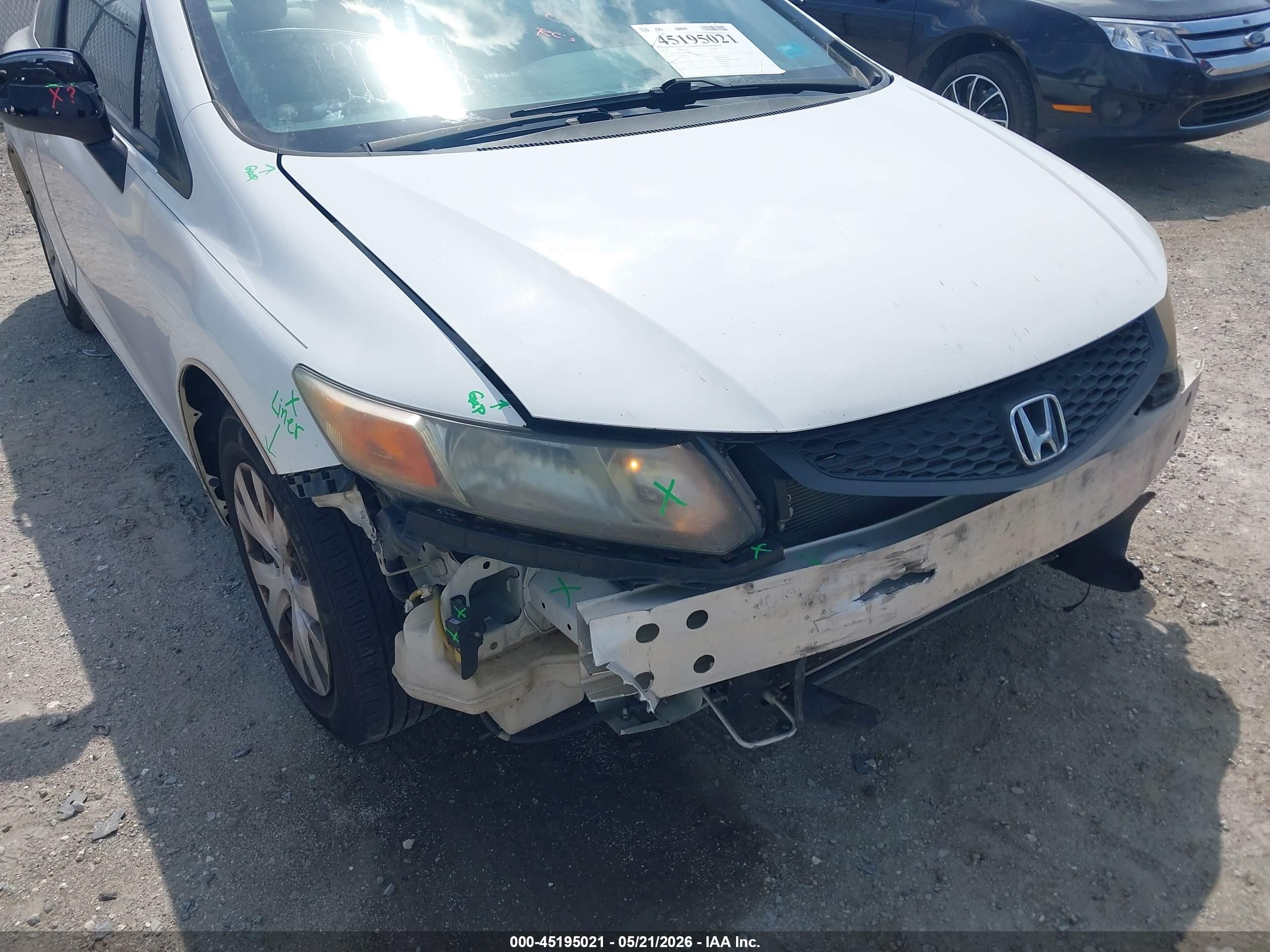 2012 Honda Civic Lx White vin: 2HGFG3B56CH546254
