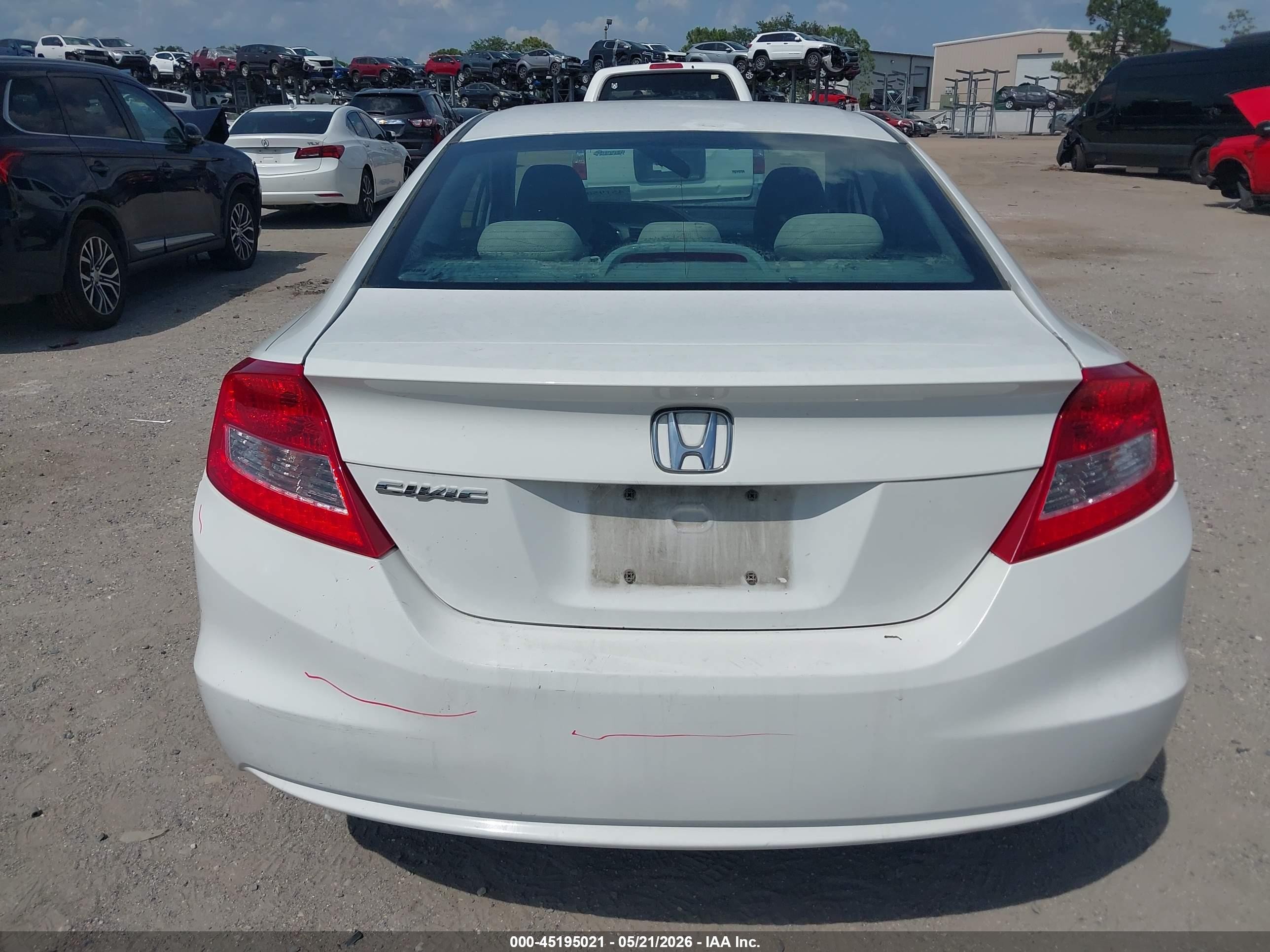 2012 Honda Civic Lx White vin: 2HGFG3B56CH546254