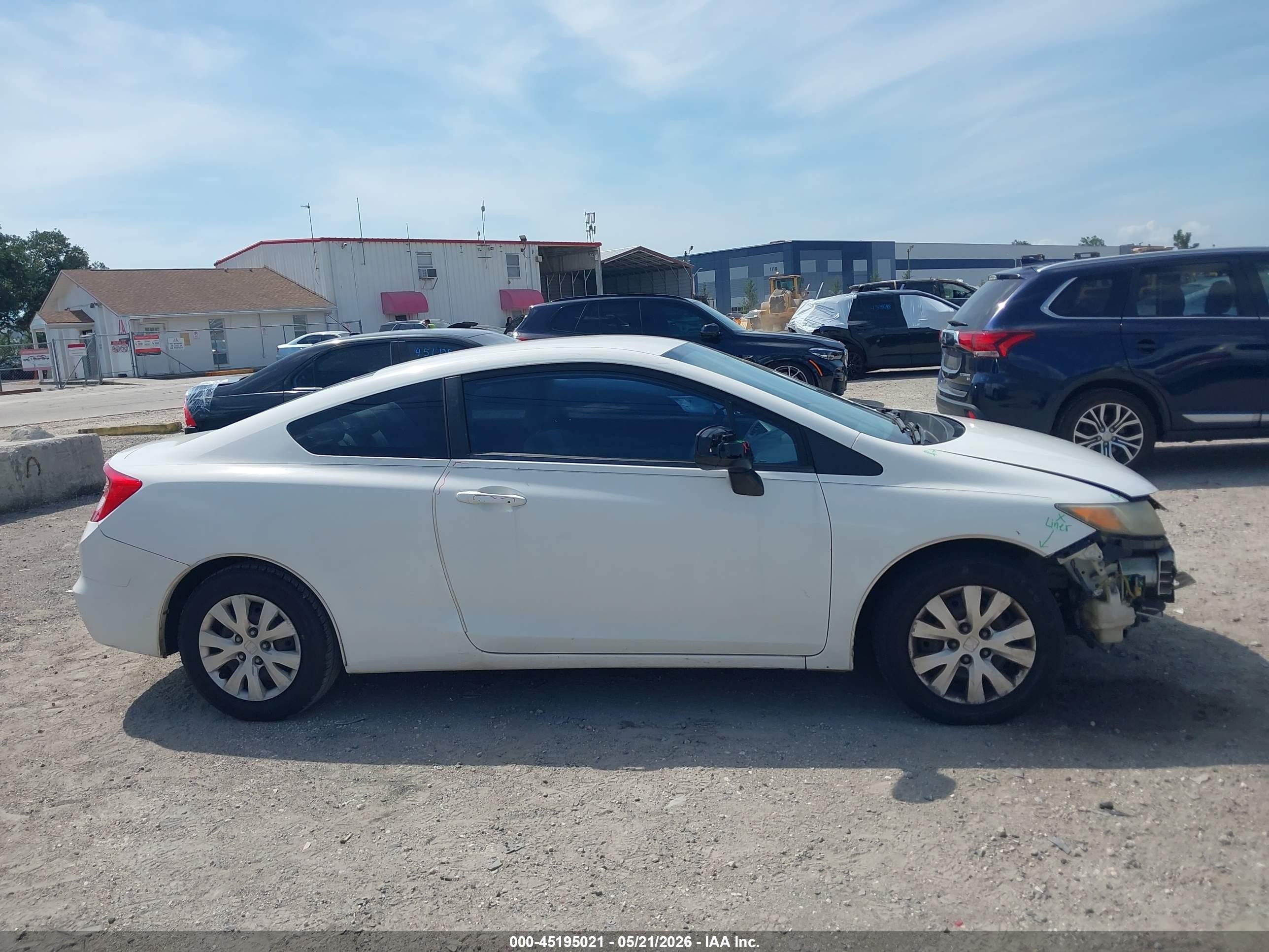 2012 Honda Civic Lx White vin: 2HGFG3B56CH546254
