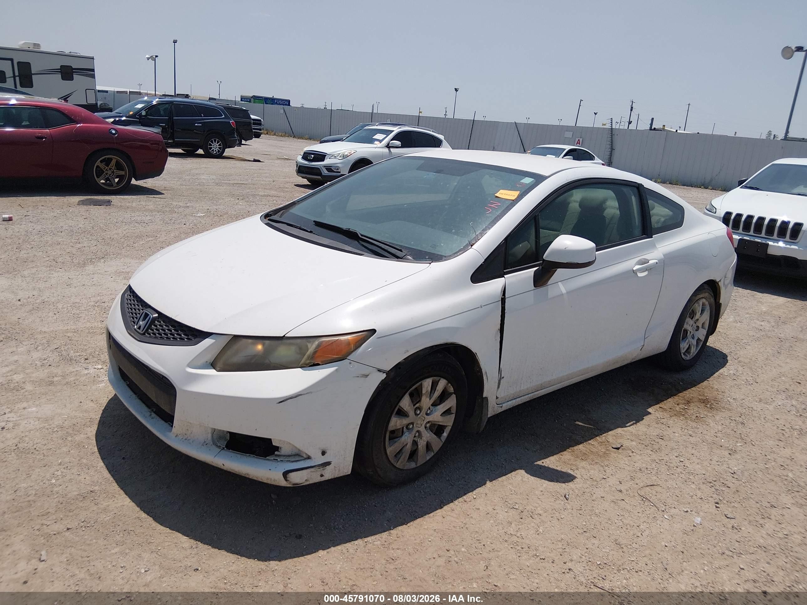 2012 Honda Civic Lx Белый vin: 2HGFG3B56CH547713