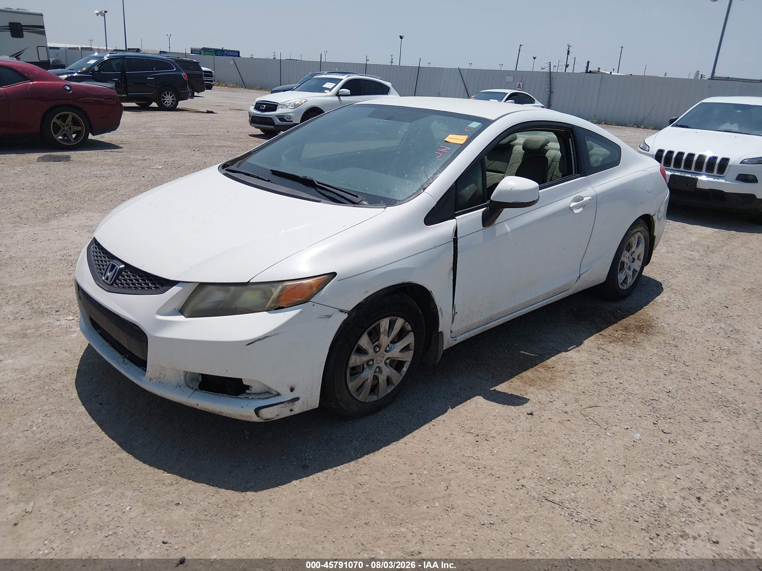 2012 Honda Civic Lx Белый vin: 2HGFG3B56CH547713