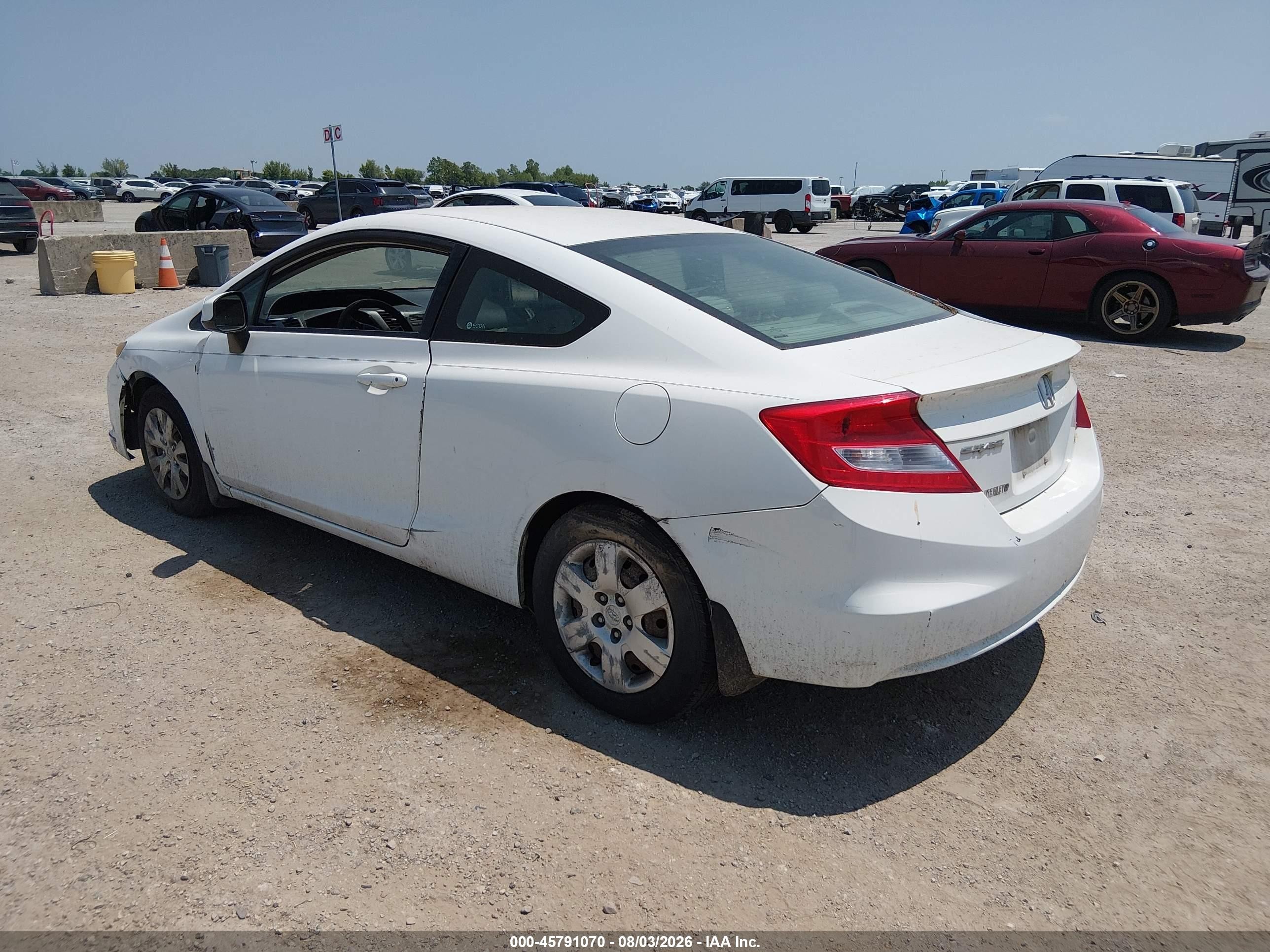 2012 Honda Civic Lx Белый vin: 2HGFG3B56CH547713