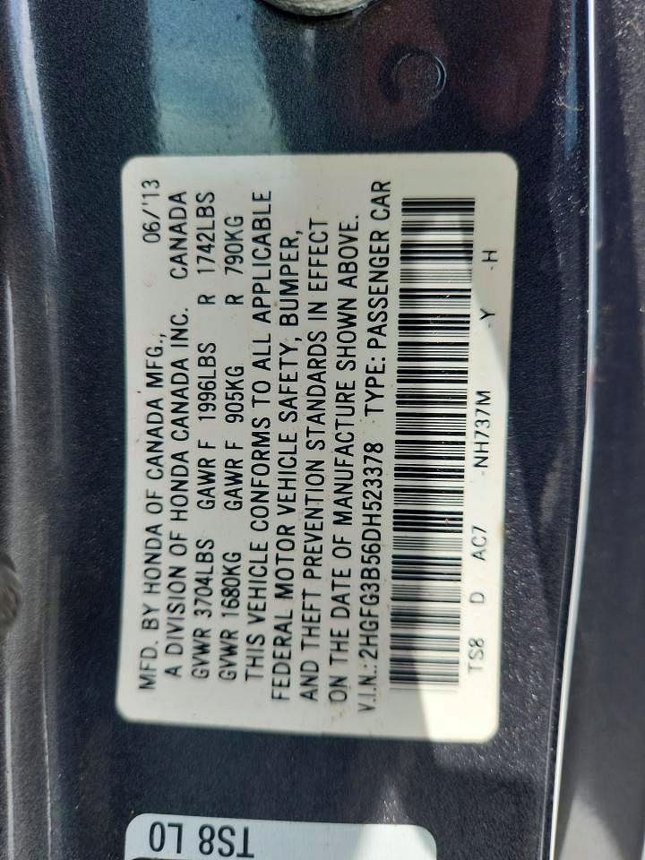 2013 Honda Civic Lx Charcoal vin: 2HGFG3B56DH523378