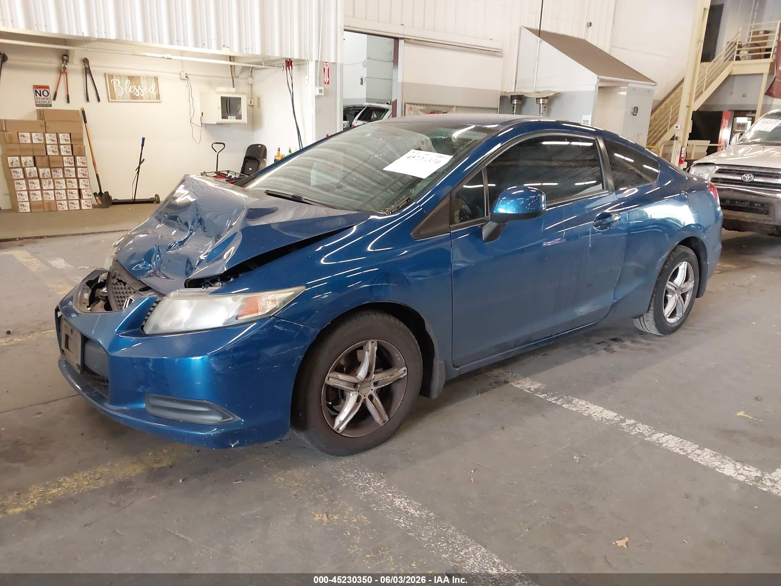 2013 Honda Civic Lx Blue vin: 2HGFG3B56DH530329