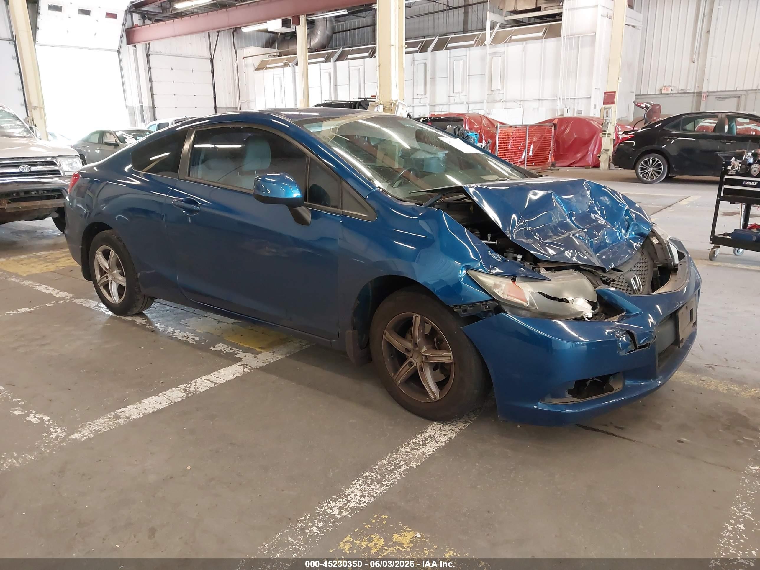 2013 Honda Civic Lx Blue vin: 2HGFG3B56DH530329
