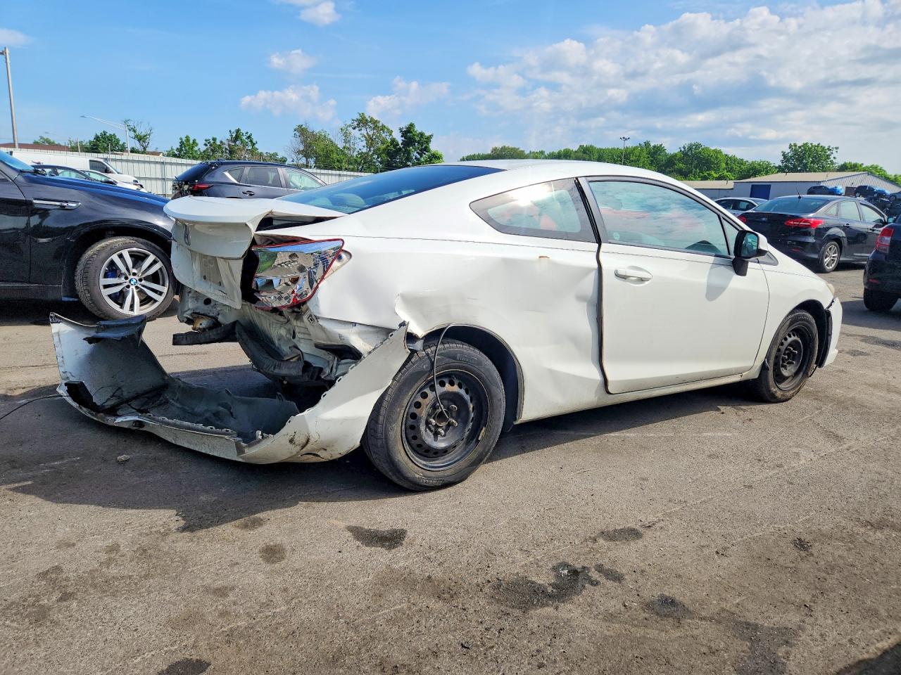 2013 Honda Civic Lx White vin: 2HGFG3B56DH530377
