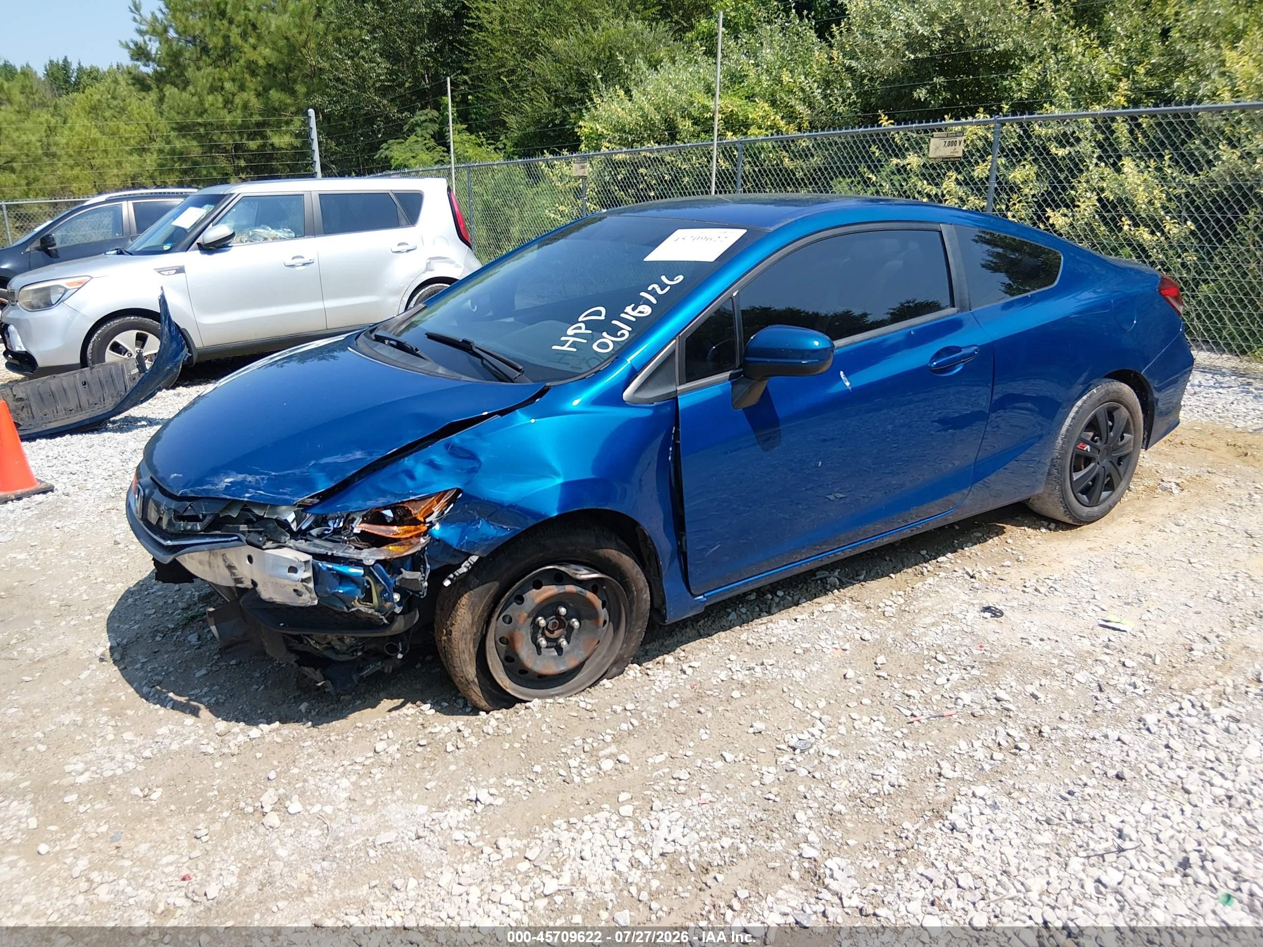 2015 Honda Civic Lx Blue vin: 2HGFG3B56FH514103