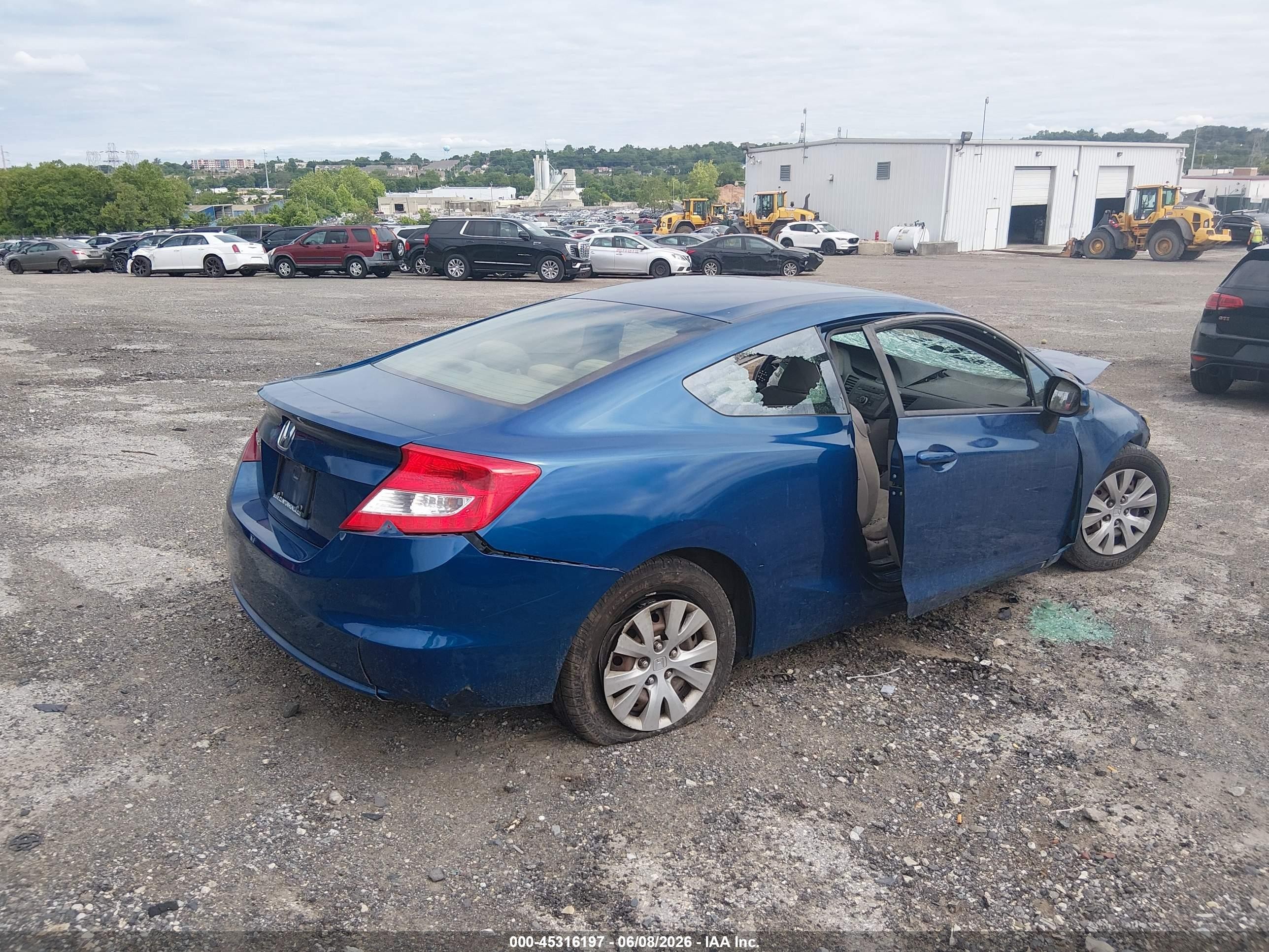 2012 Honda Civic Lx Синий vin: 2HGFG3B57CH518379