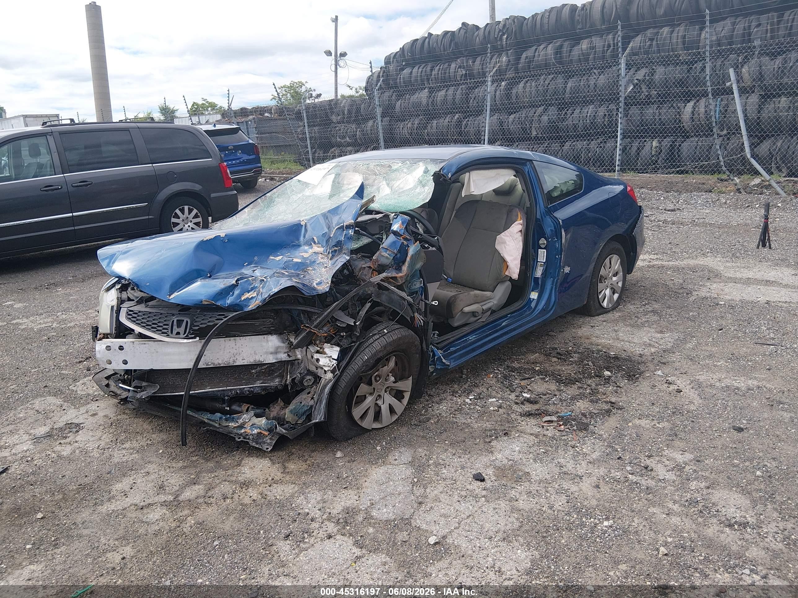 2012 Honda Civic Lx Синий vin: 2HGFG3B57CH518379