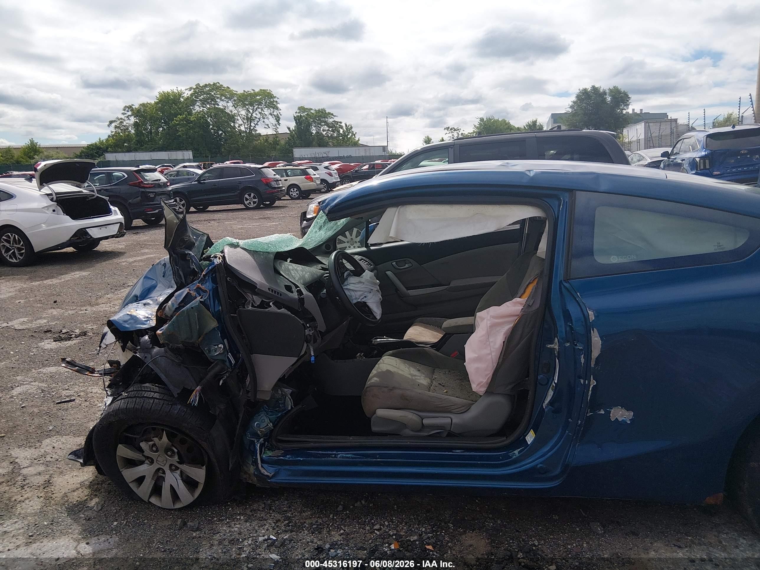 2012 Honda Civic Lx Синий vin: 2HGFG3B57CH518379