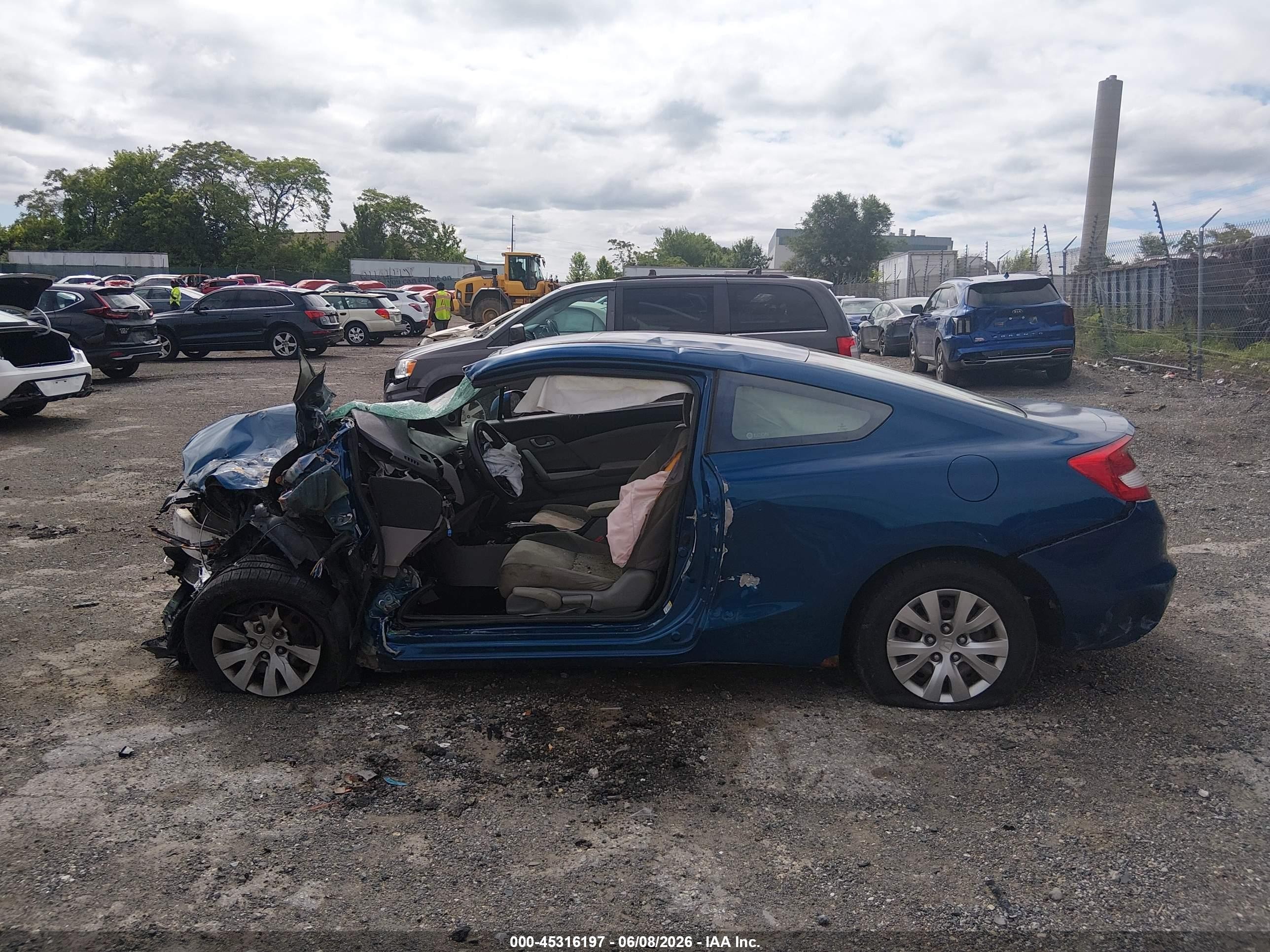 2012 Honda Civic Lx Синий vin: 2HGFG3B57CH518379