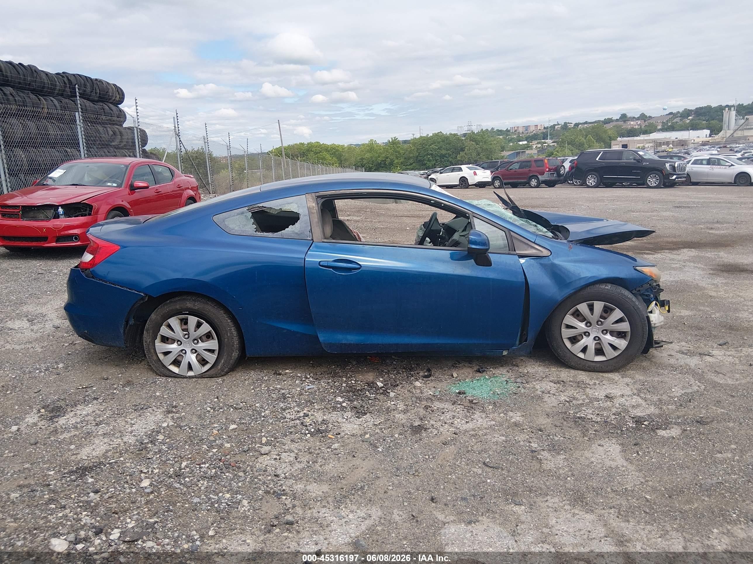 2012 Honda Civic Lx Синий vin: 2HGFG3B57CH518379