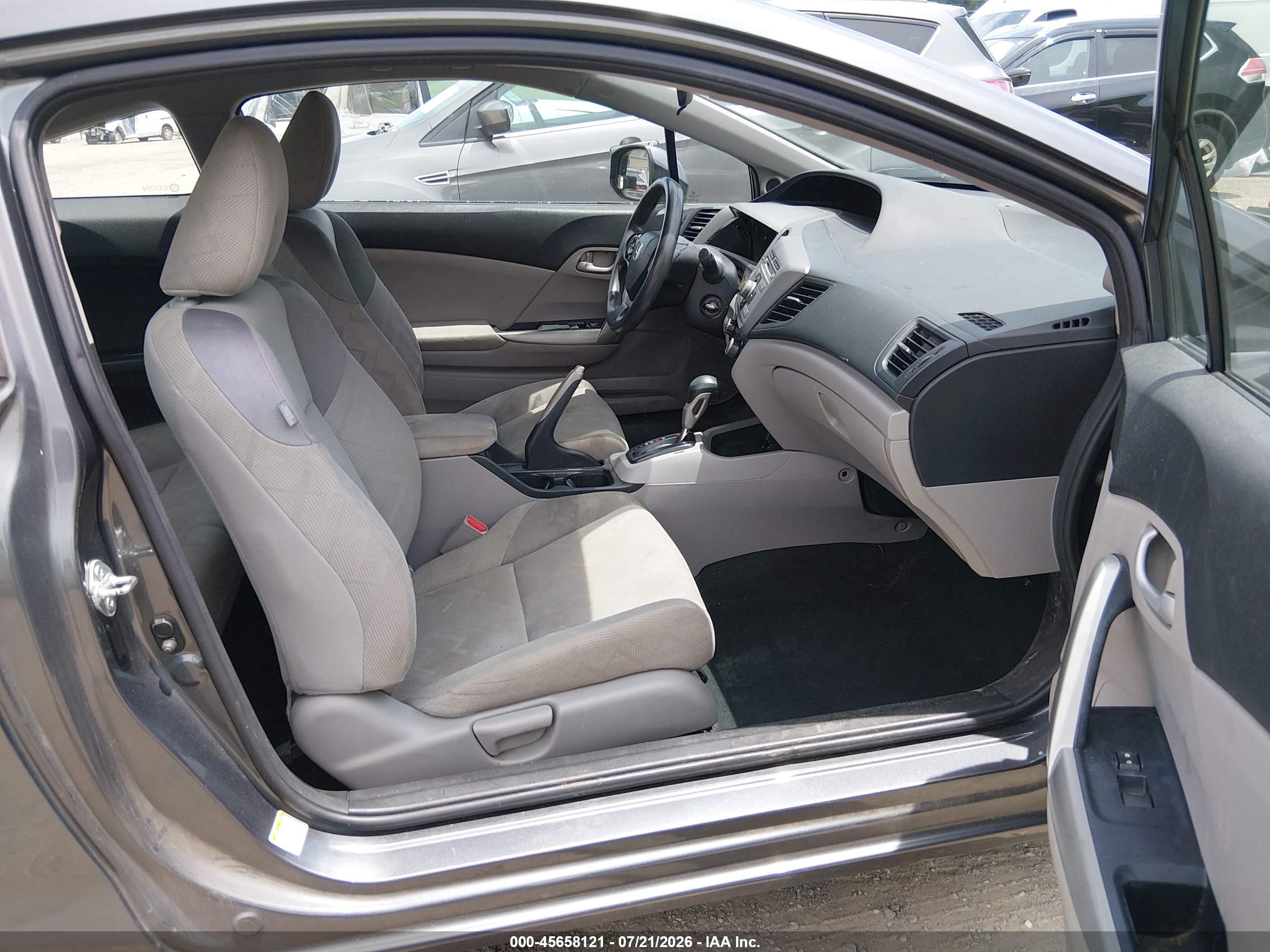 2012 Honda Civic Lx Gray vin: 2HGFG3B57CH527485