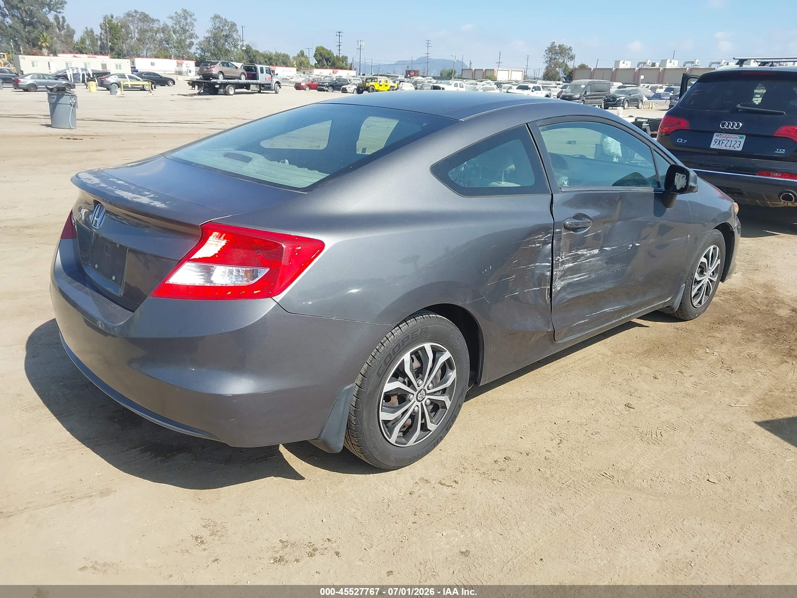 2012 Honda Civic Lx Gray vin: 2HGFG3B57CH530175