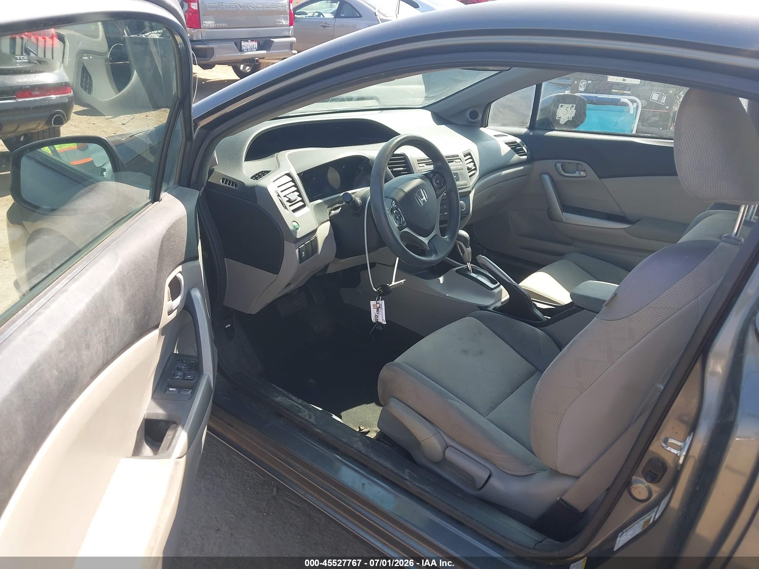 2012 Honda Civic Lx Gray vin: 2HGFG3B57CH530175