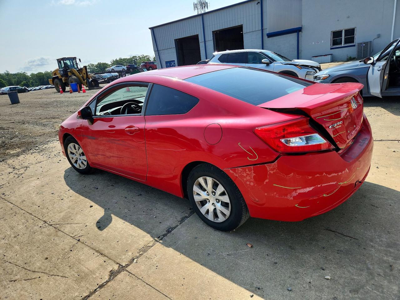 2012 Honda Civic Lx Red vin: 2HGFG3B57CH534016