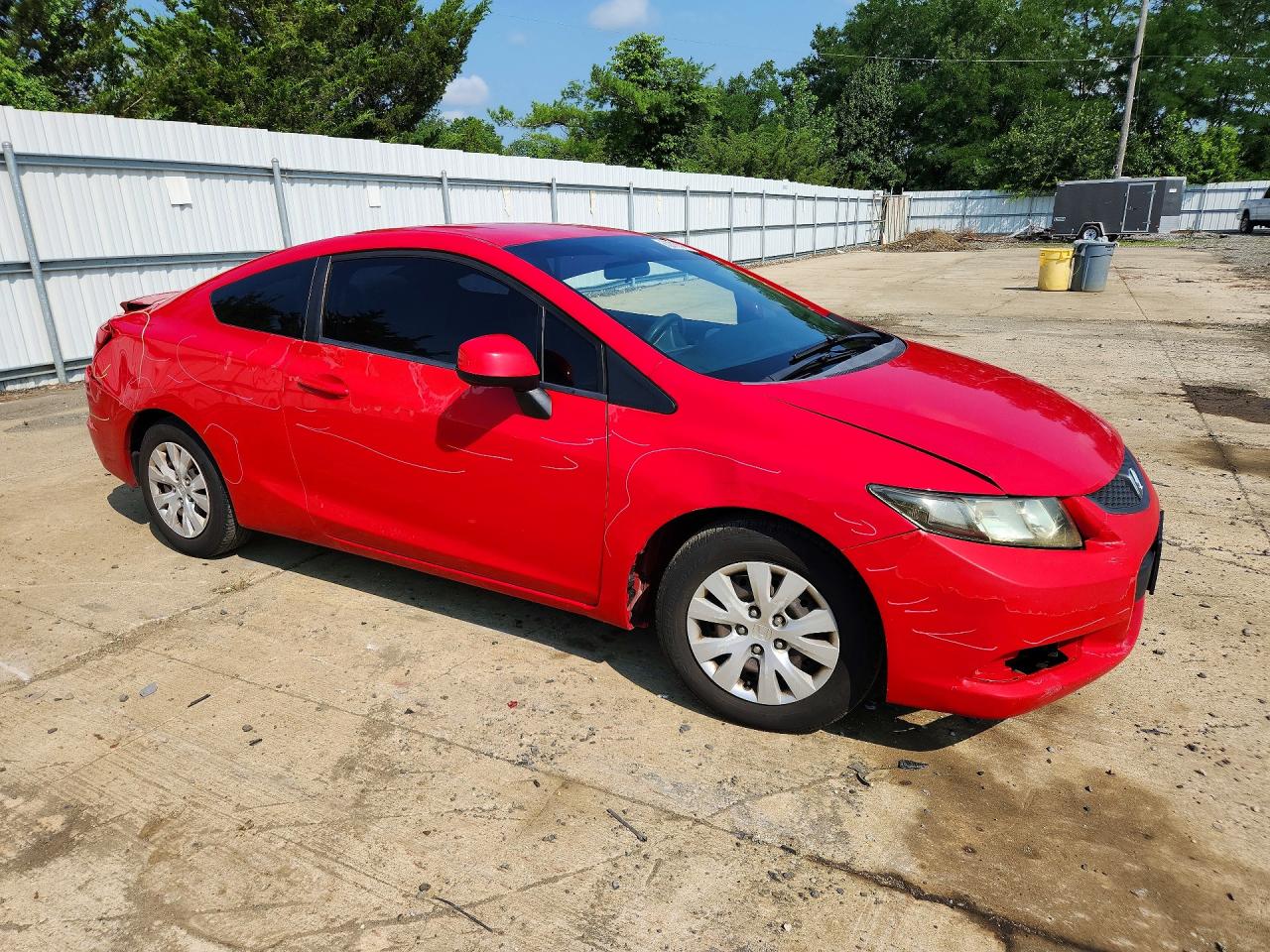 2012 Honda Civic Lx Red vin: 2HGFG3B57CH534016