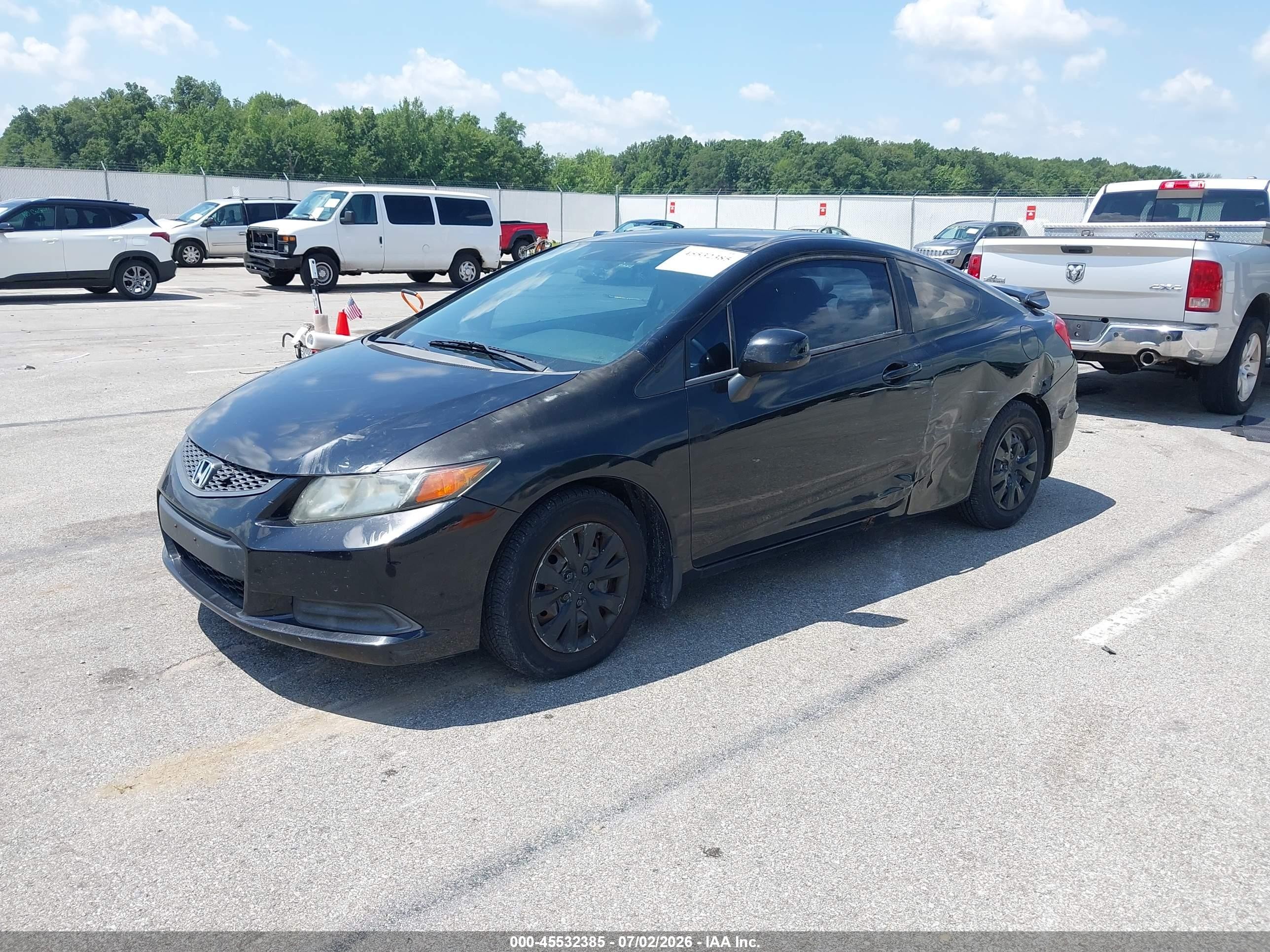 2012 Honda Civic Lx Black vin: 2HGFG3B57CH542827
