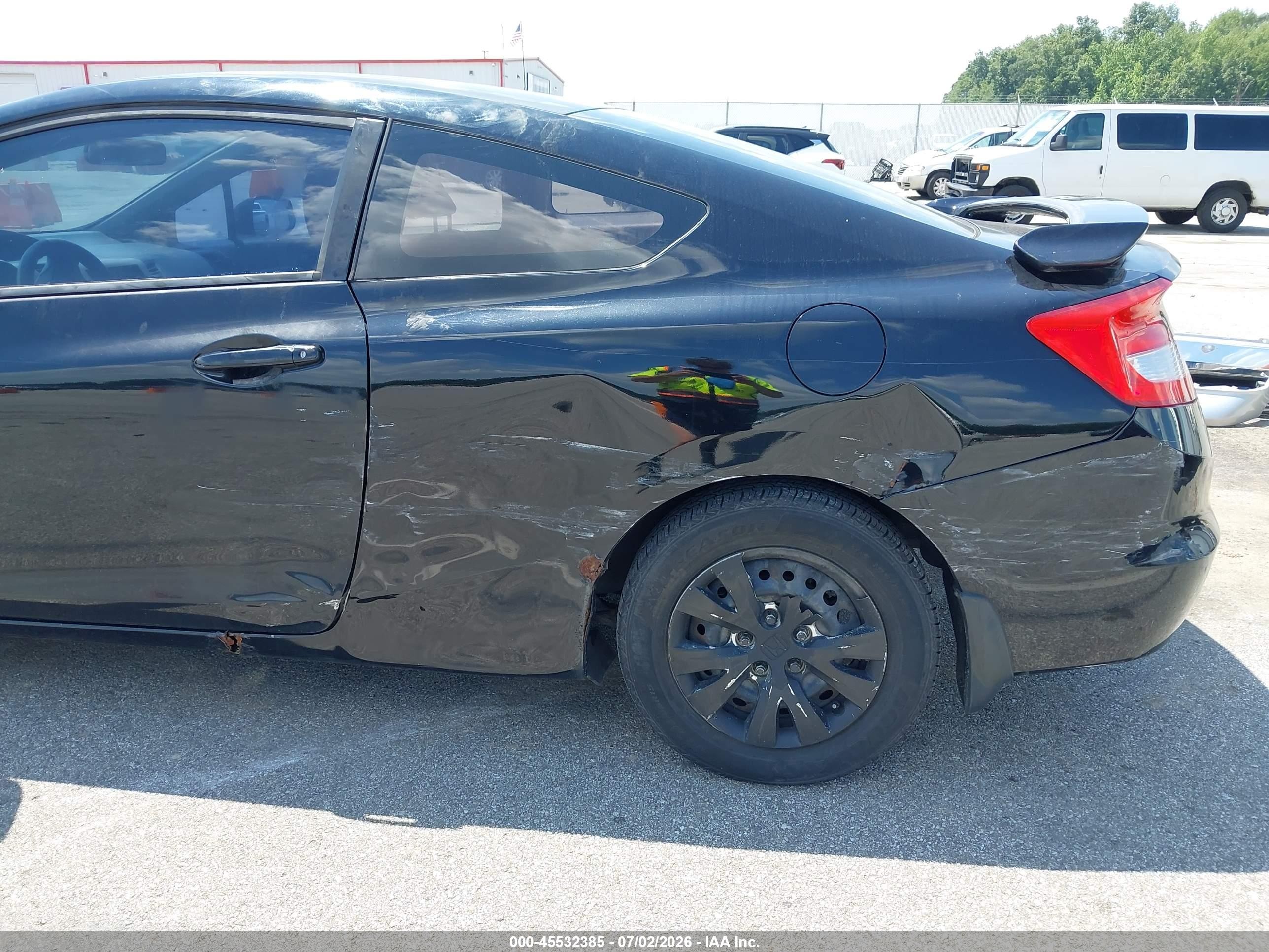 2012 Honda Civic Lx Black vin: 2HGFG3B57CH542827