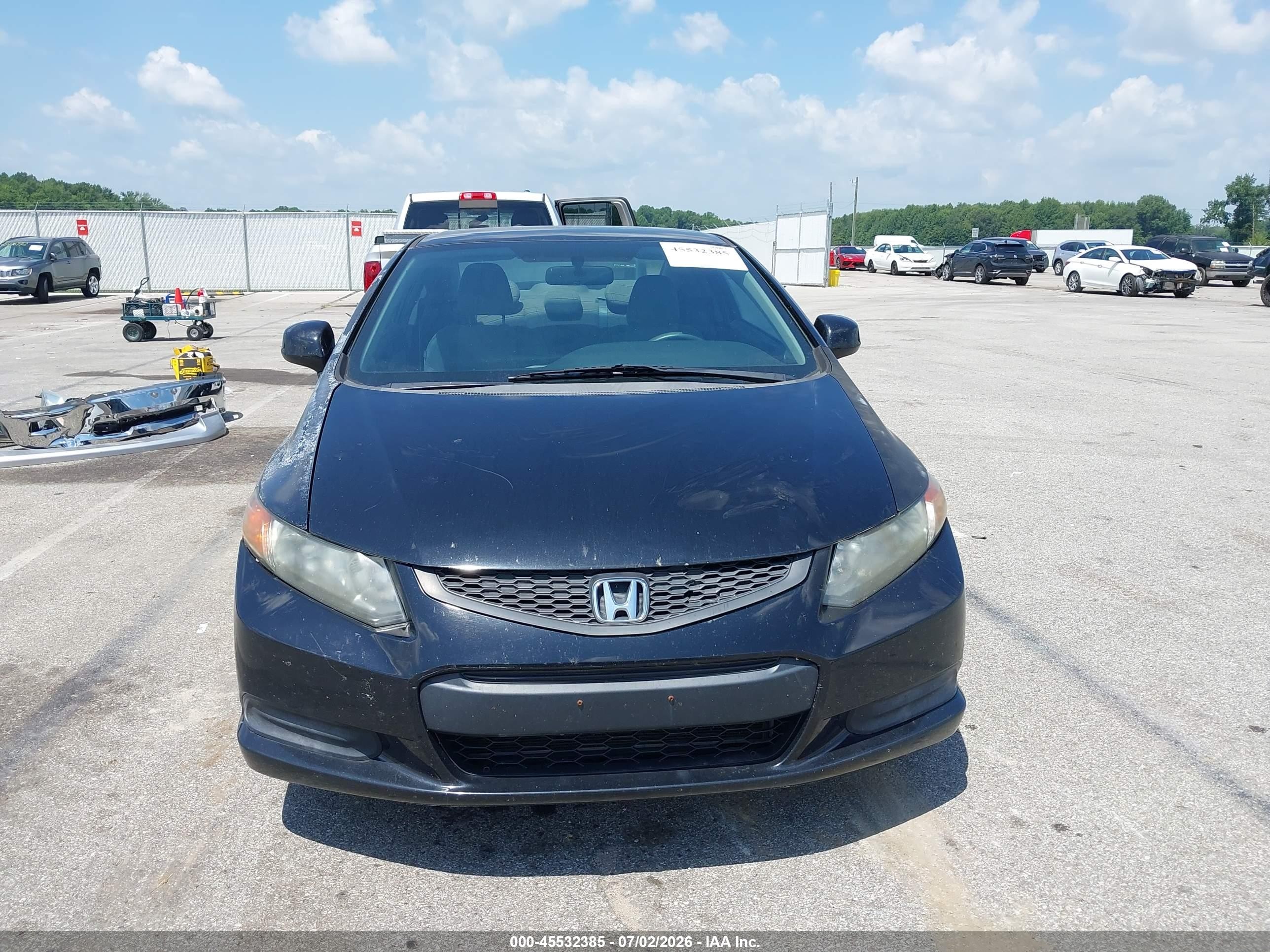2012 Honda Civic Lx Black vin: 2HGFG3B57CH542827