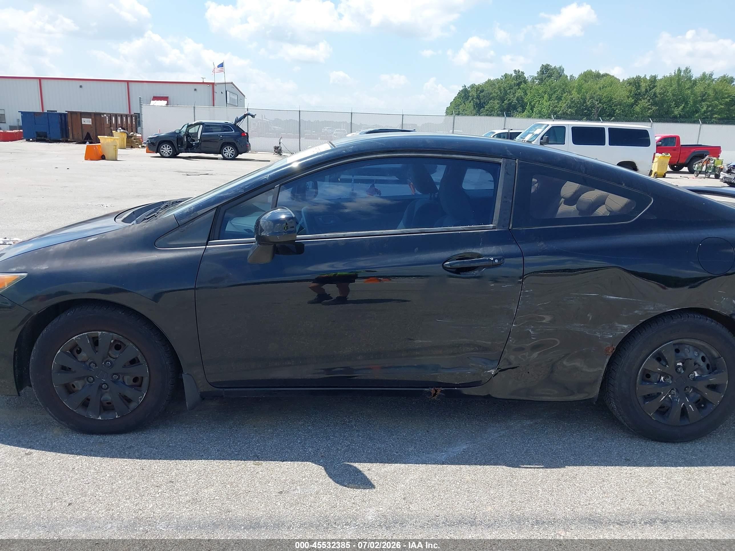 2012 Honda Civic Lx Black vin: 2HGFG3B57CH542827