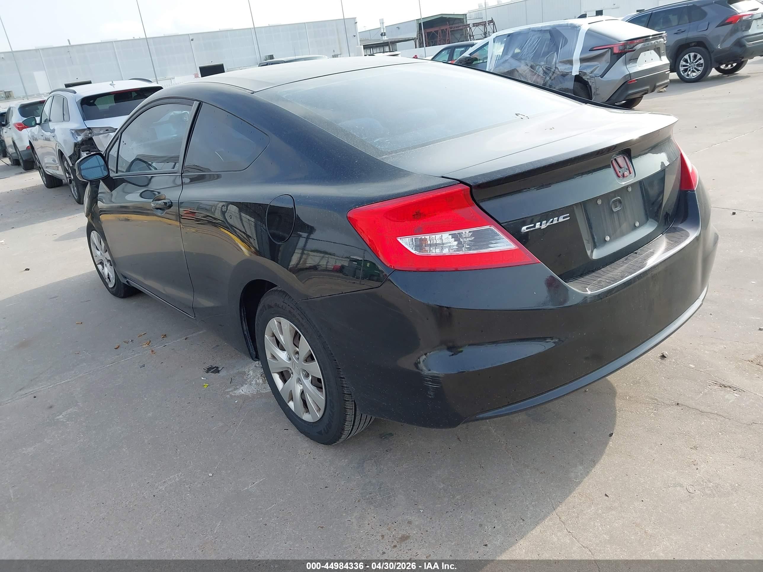 2012 Honda Civic Lx Black vin: 2HGFG3B57CH553195