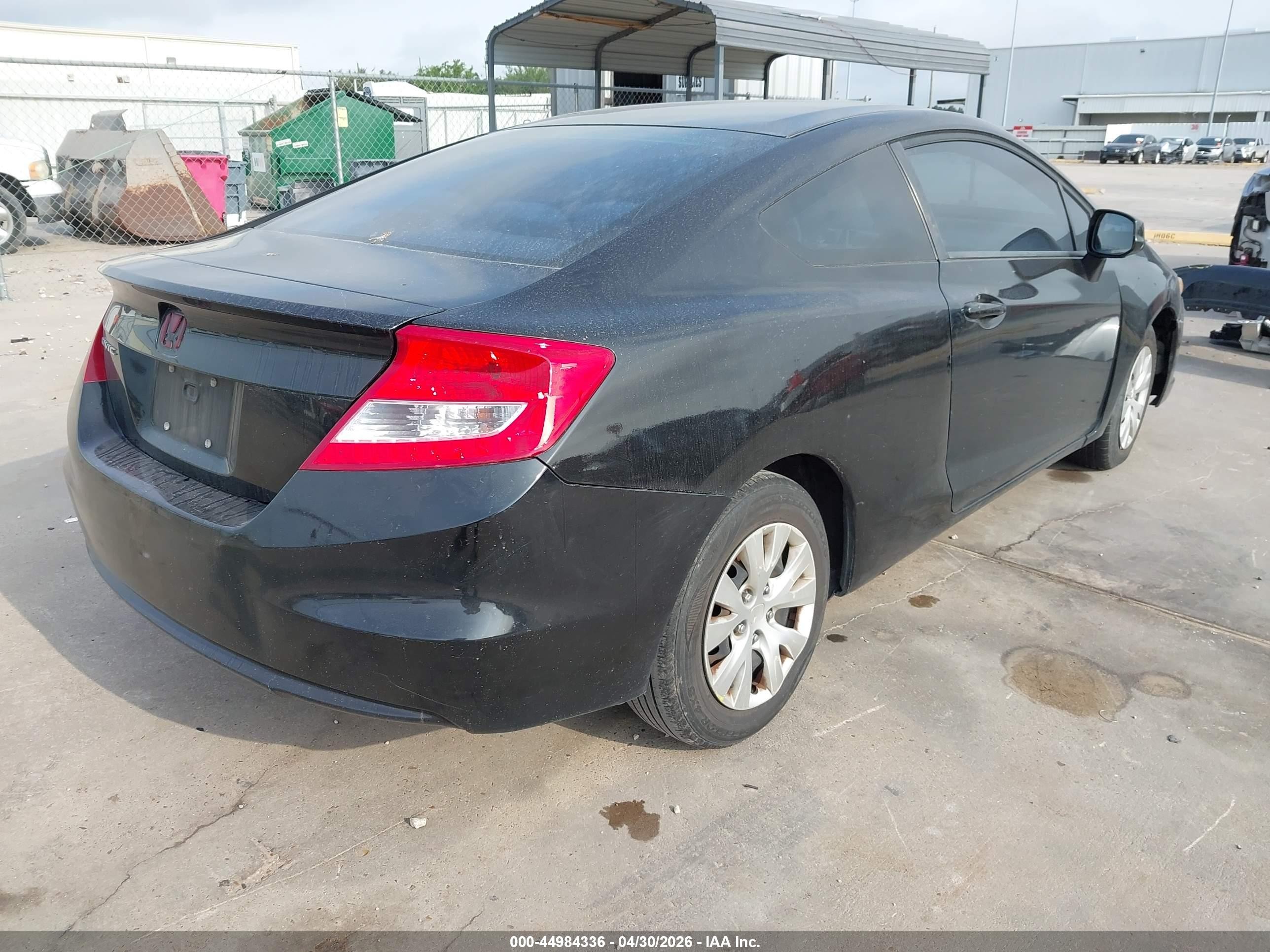 2012 Honda Civic Lx Black vin: 2HGFG3B57CH553195