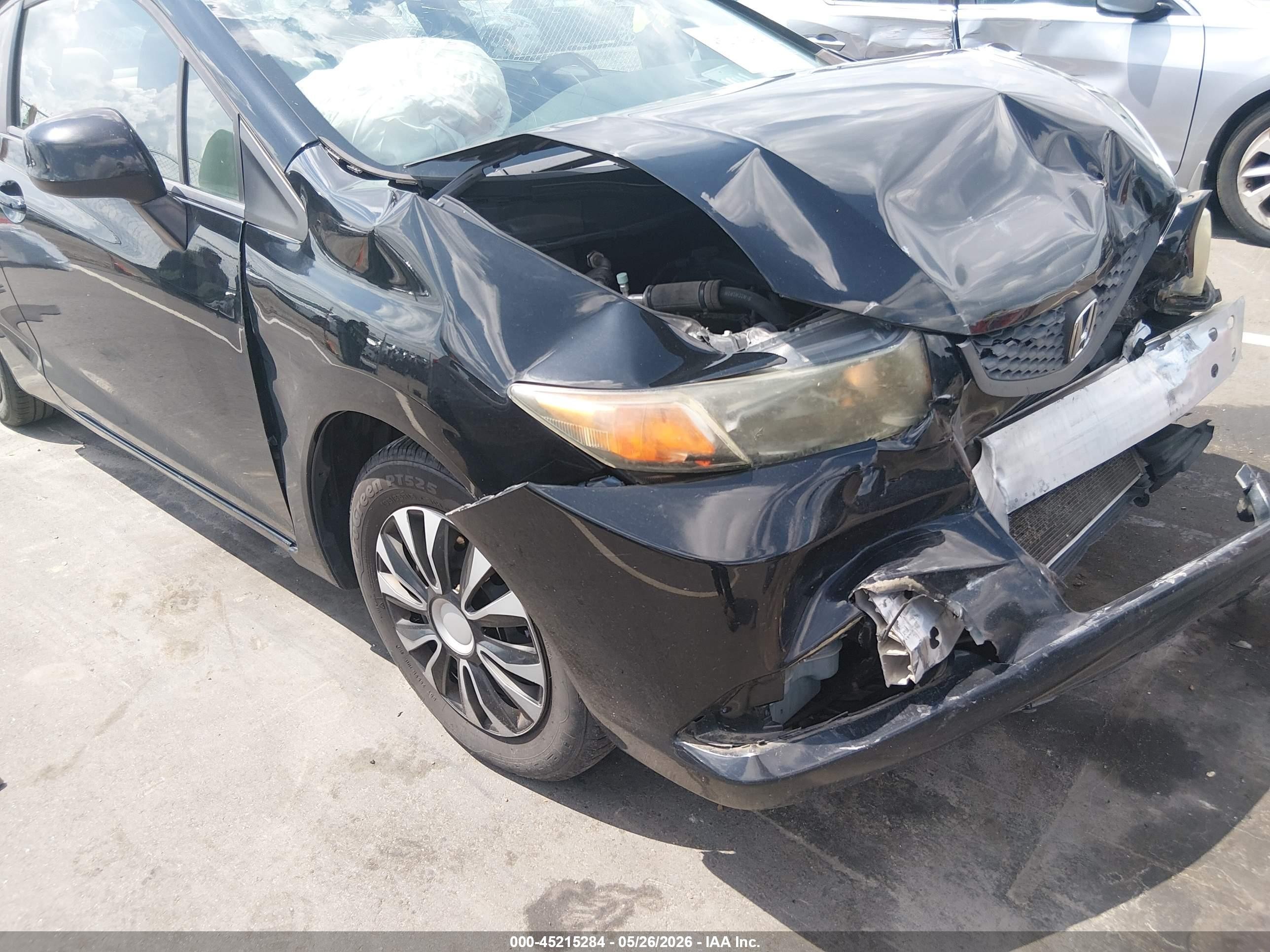2012 Honda Civic Lx Black vin: 2HGFG3B57CH553486
