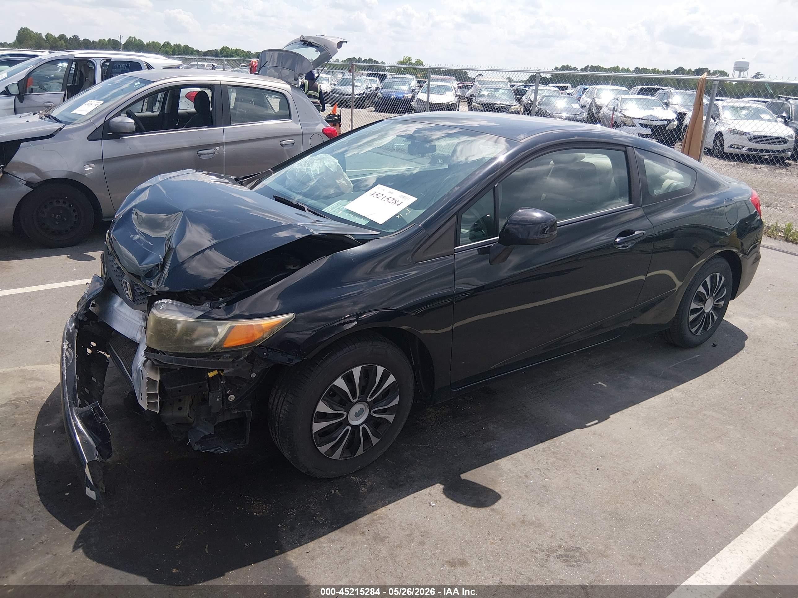 2012 Honda Civic Lx Black vin: 2HGFG3B57CH553486