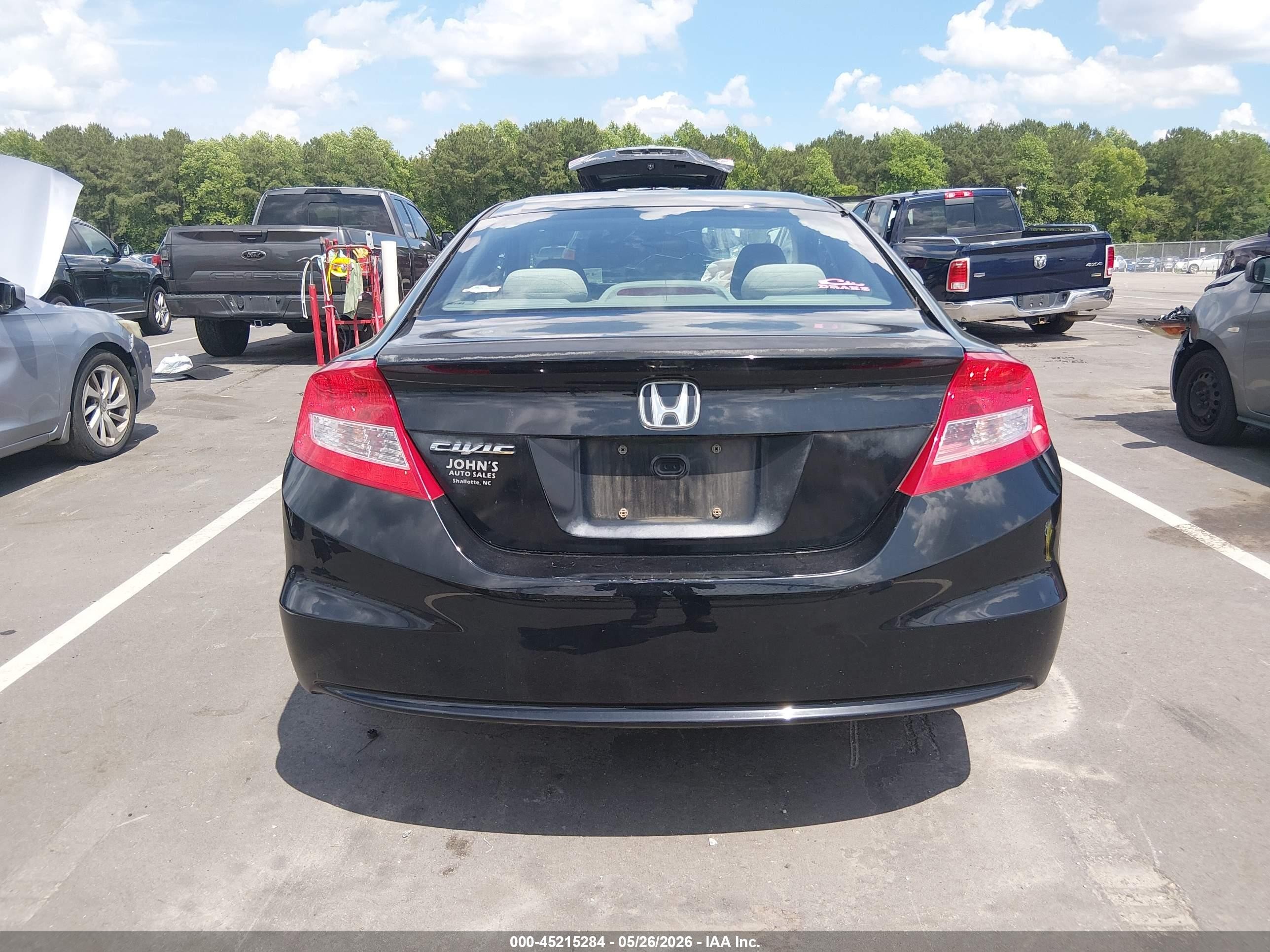2012 Honda Civic Lx Black vin: 2HGFG3B57CH553486