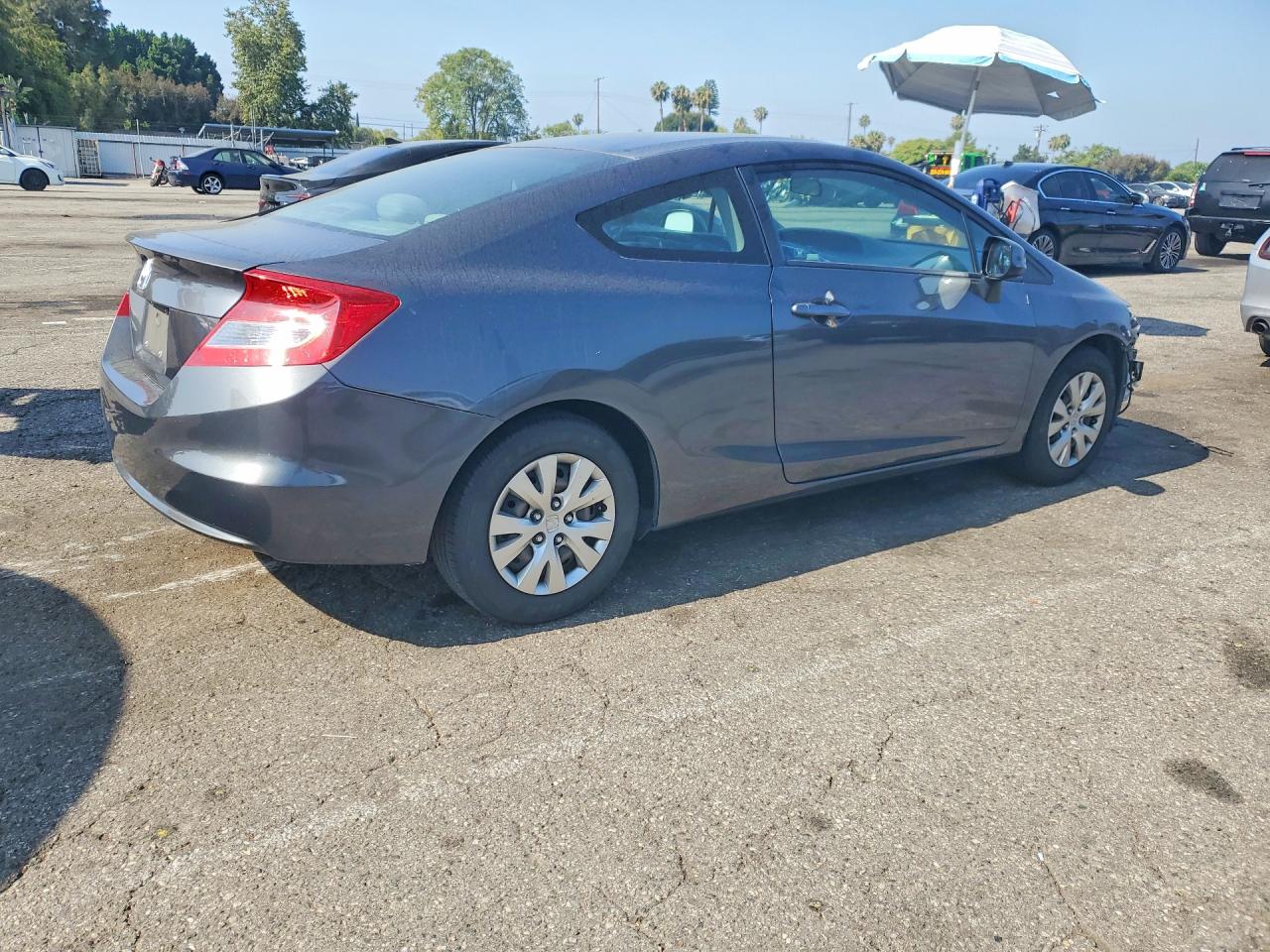 2012 Honda Civic Lx Gray vin: 2HGFG3B57CH554248