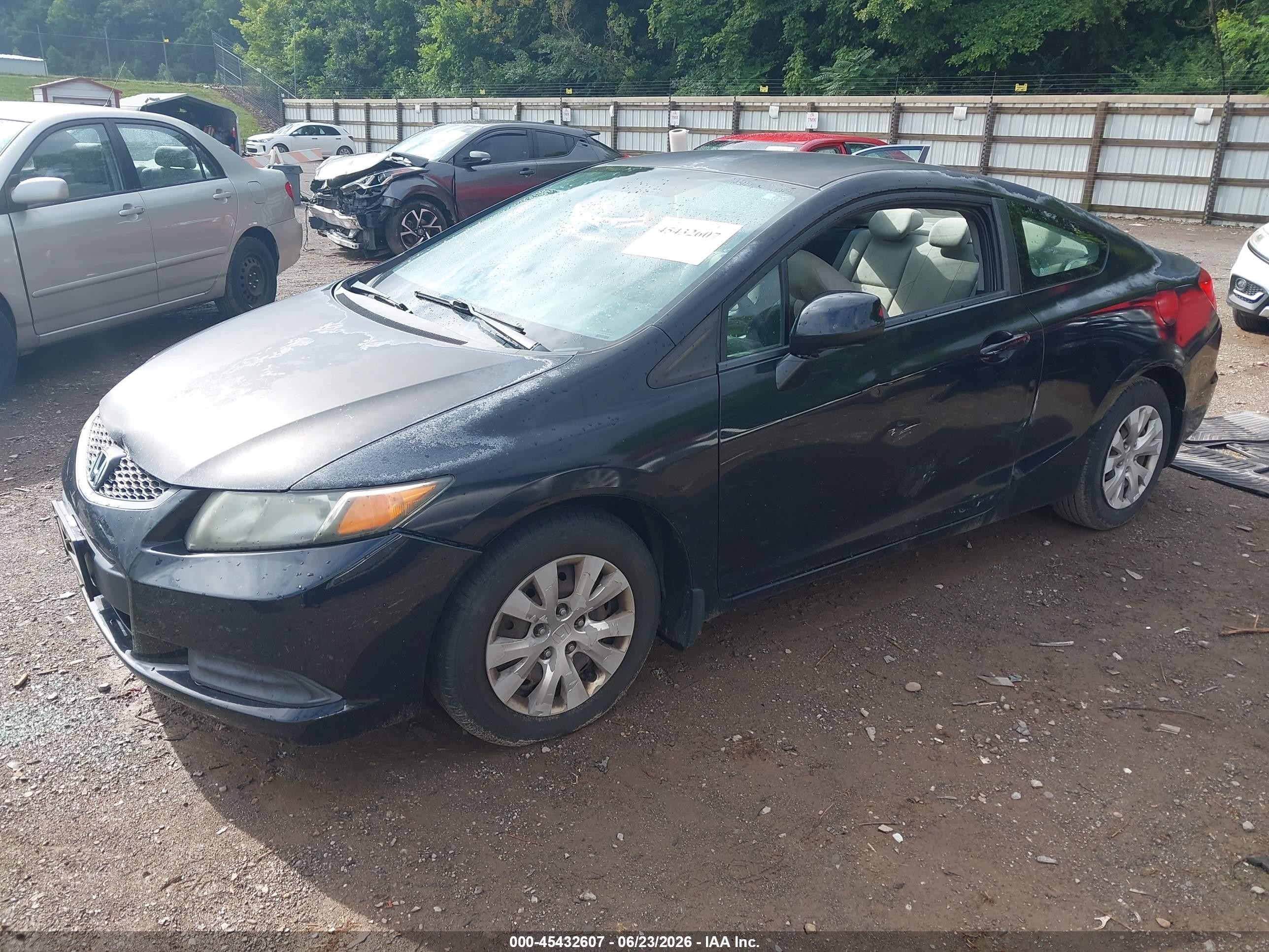 2012 Honda Civic Lx Black vin: 2HGFG3B57CH558767