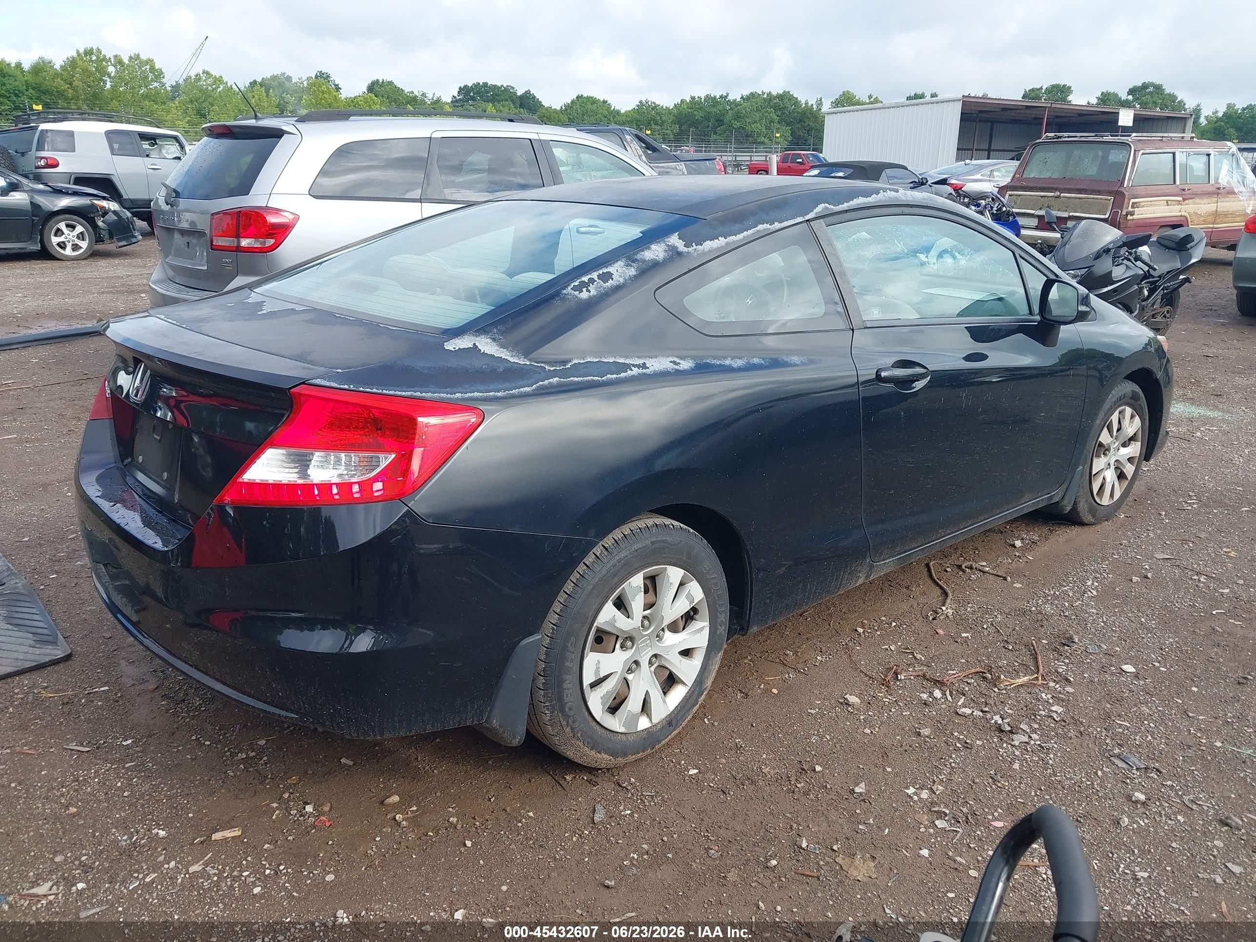 2012 Honda Civic Lx Black vin: 2HGFG3B57CH558767