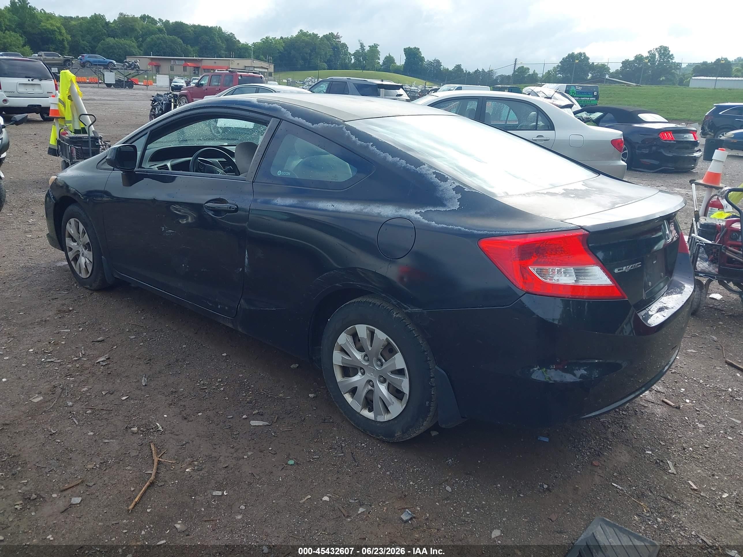 2012 Honda Civic Lx Black vin: 2HGFG3B57CH558767