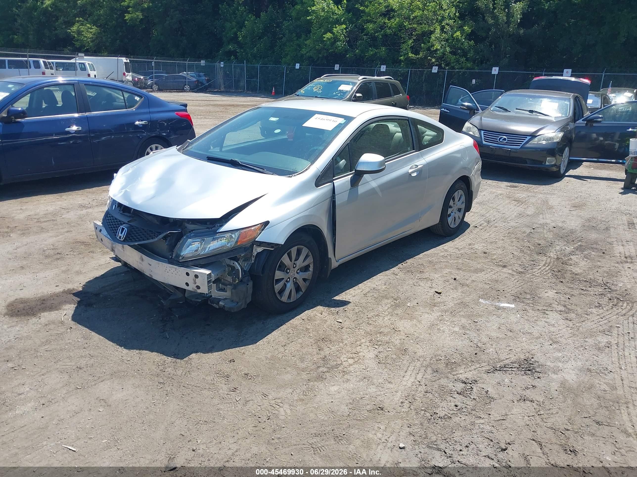 2012 Honda Civic Lx Silver vin: 2HGFG3B57CH559045