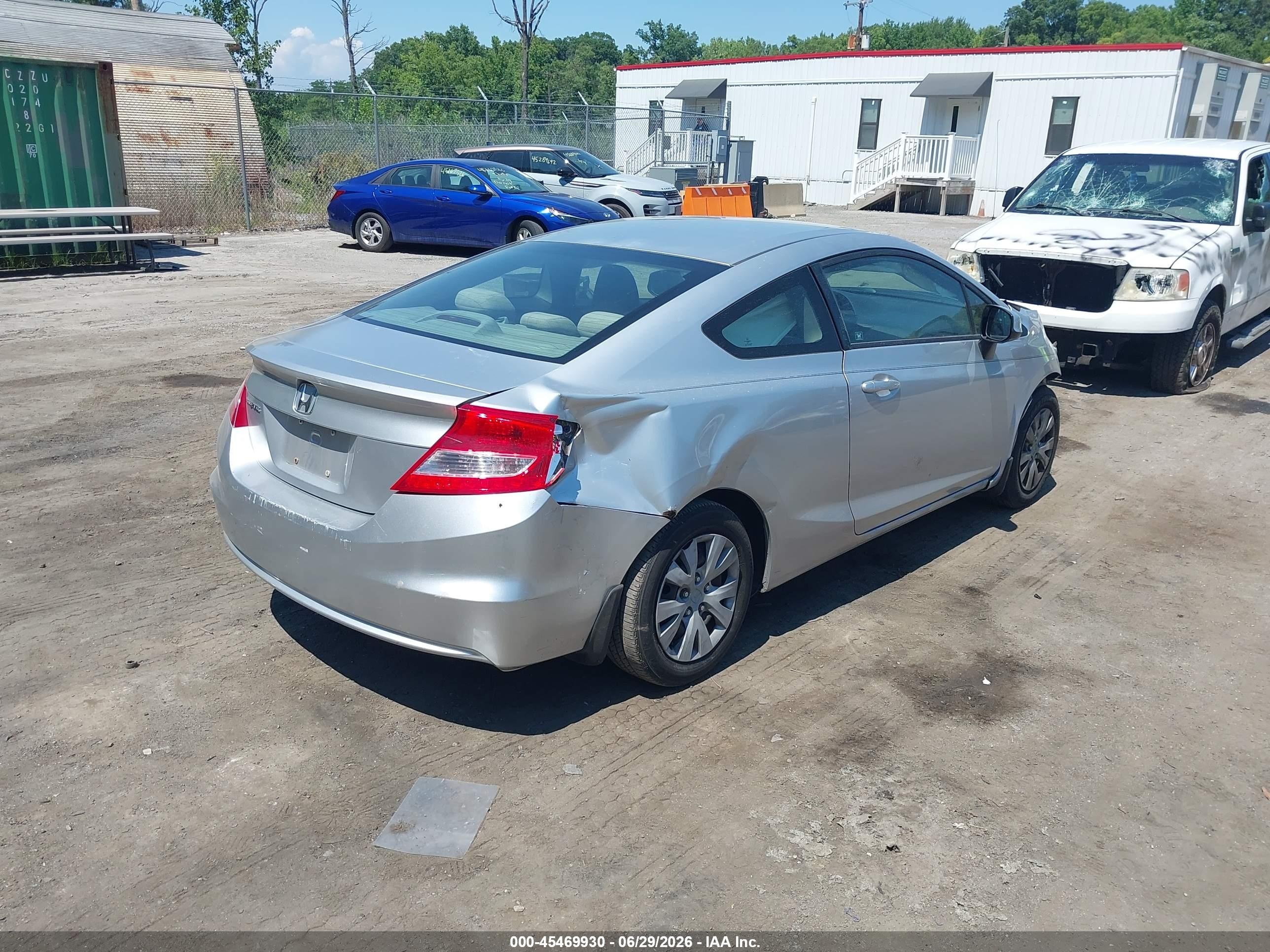 2012 Honda Civic Lx Silver vin: 2HGFG3B57CH559045