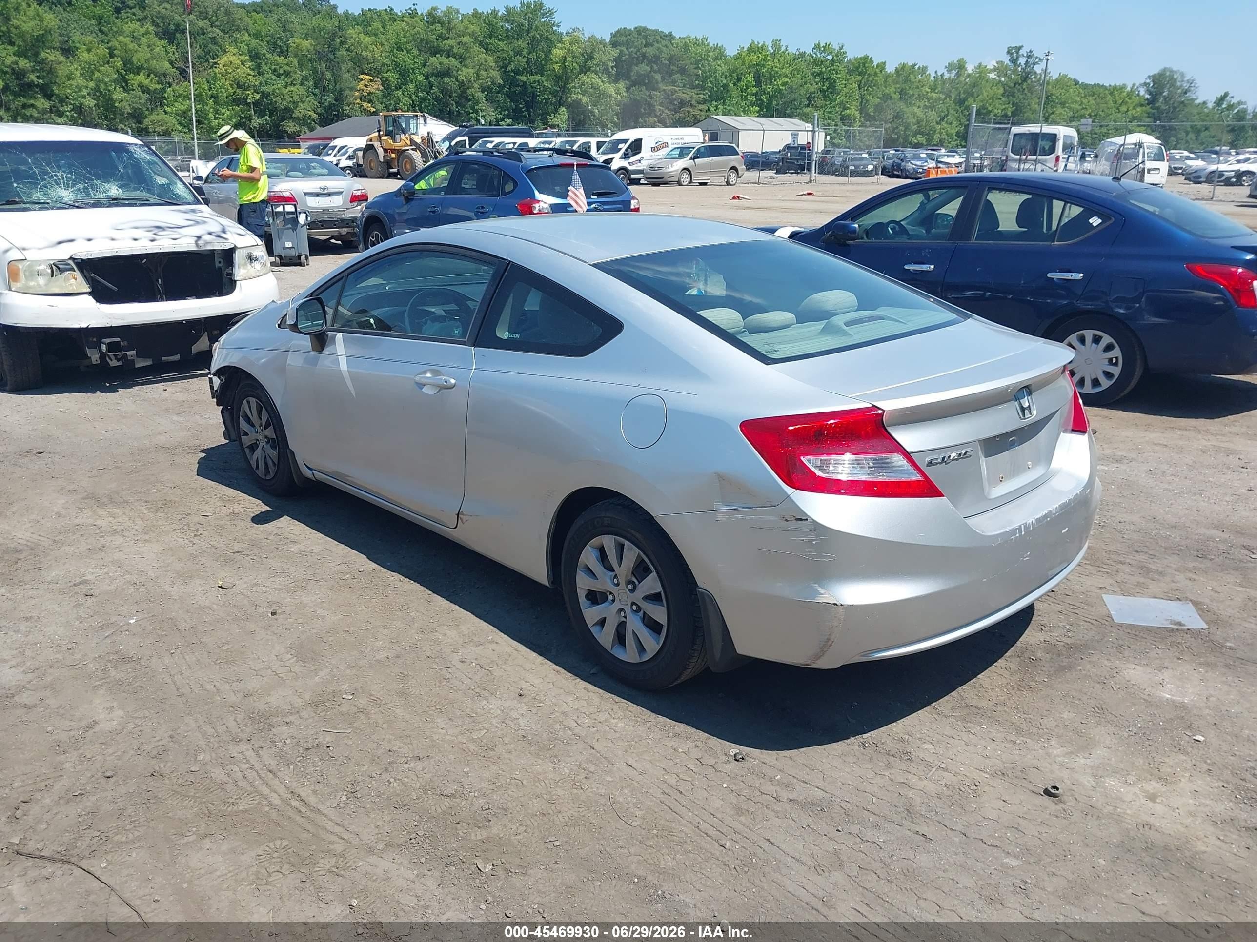 2012 Honda Civic Lx Silver vin: 2HGFG3B57CH559045