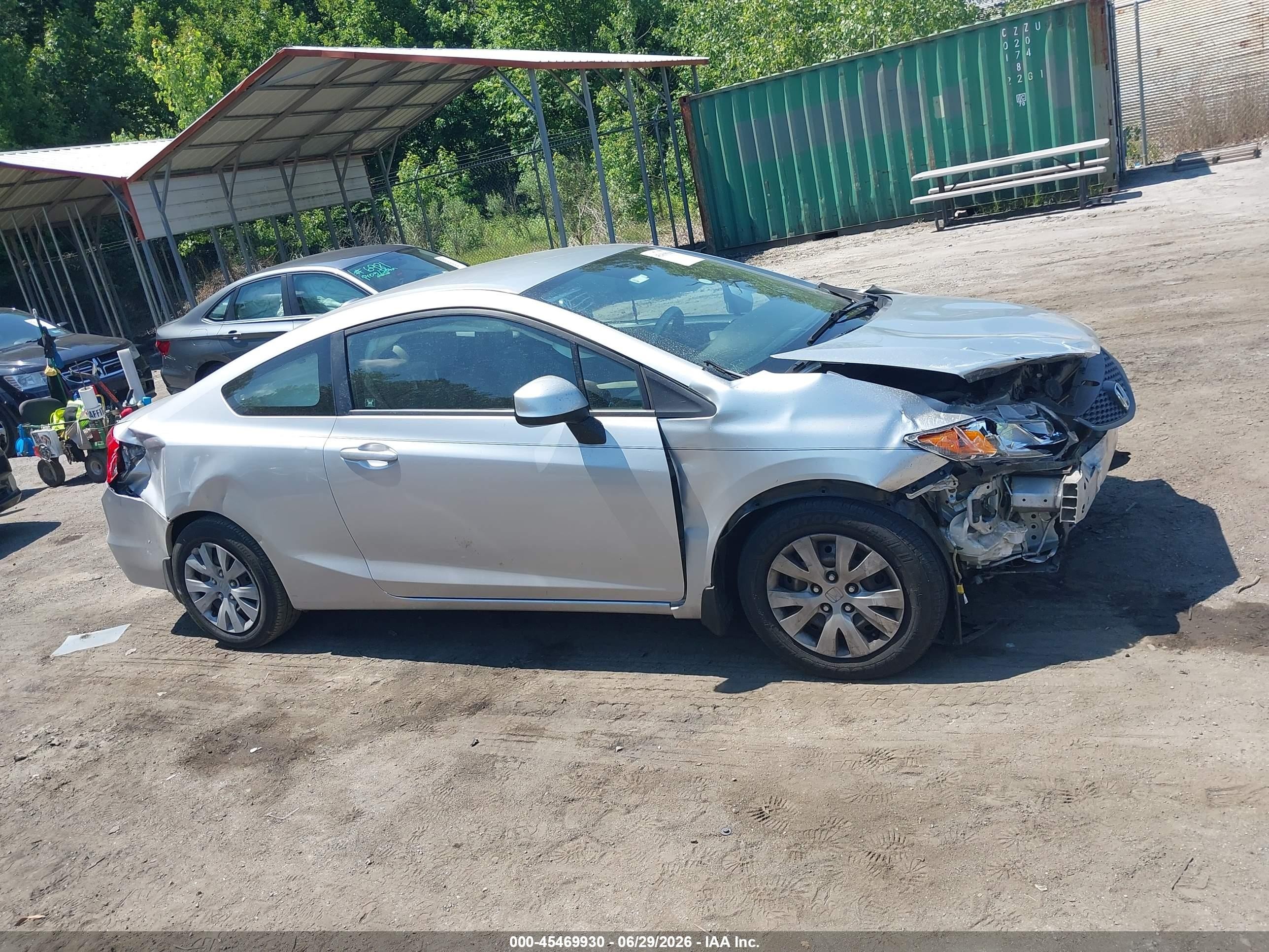 2012 Honda Civic Lx Silver vin: 2HGFG3B57CH559045
