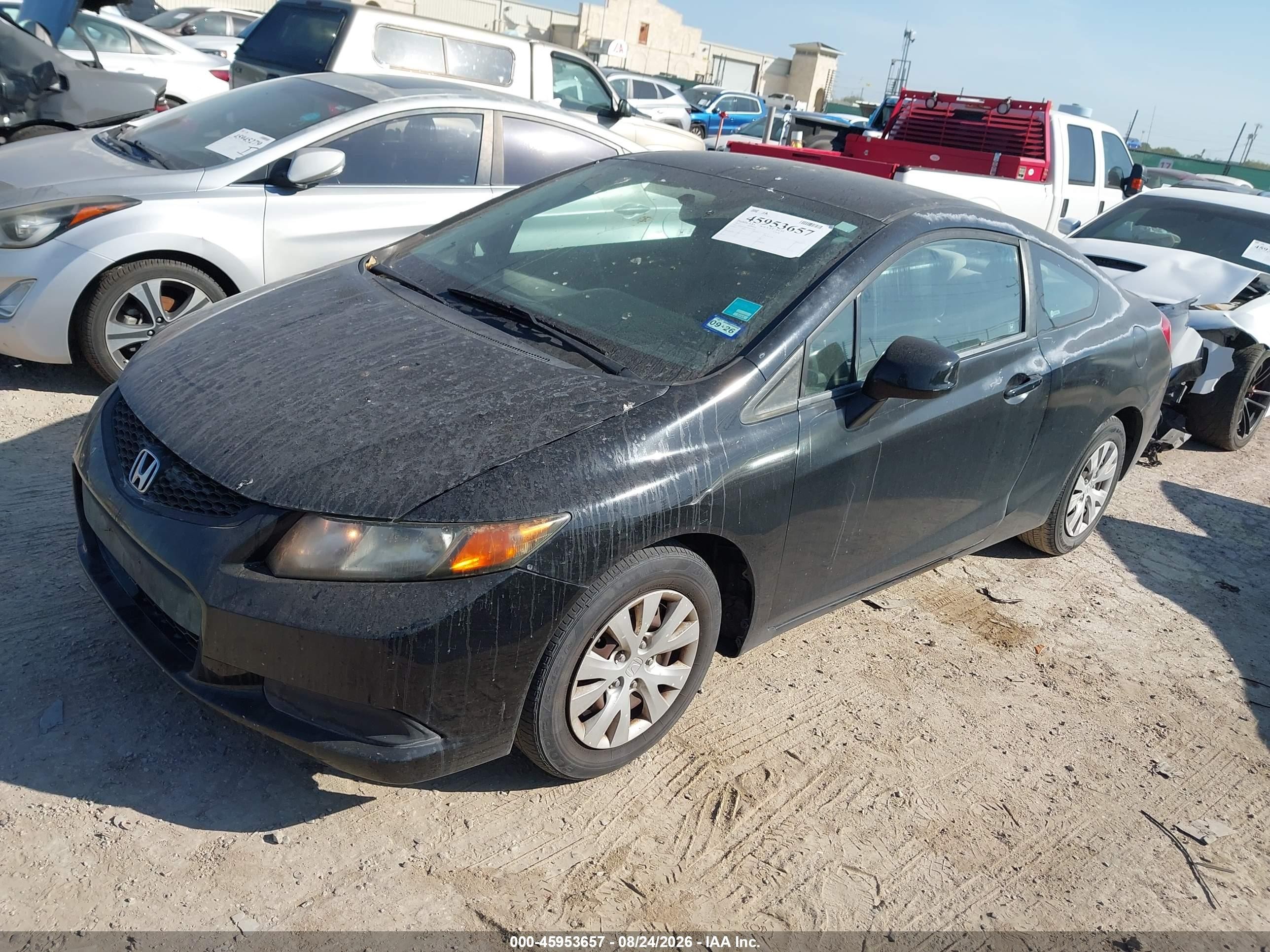 2012 Honda Civic Lx Black vin: 2HGFG3B57CH561586